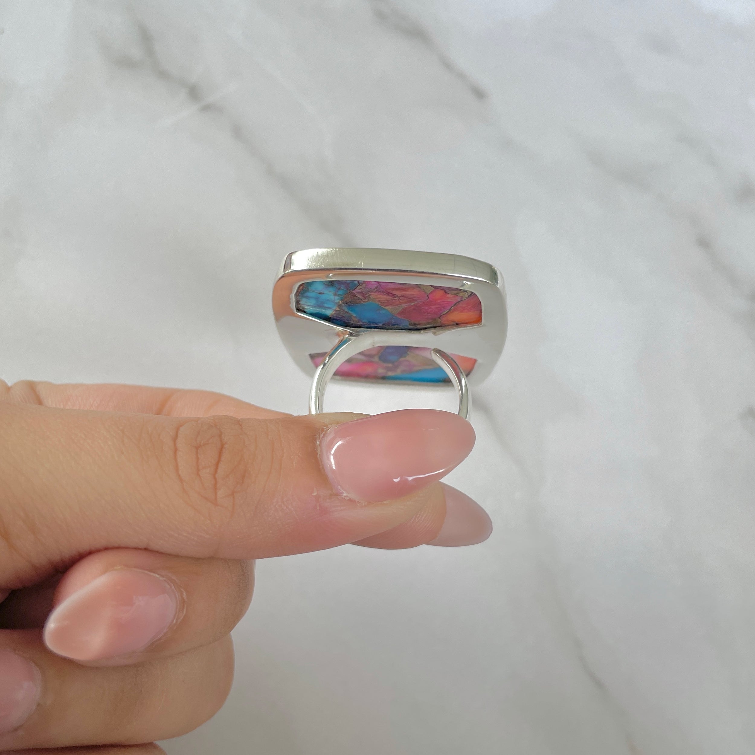 Spiny Oyster Turquoise Ring-(TRO-R-172.)