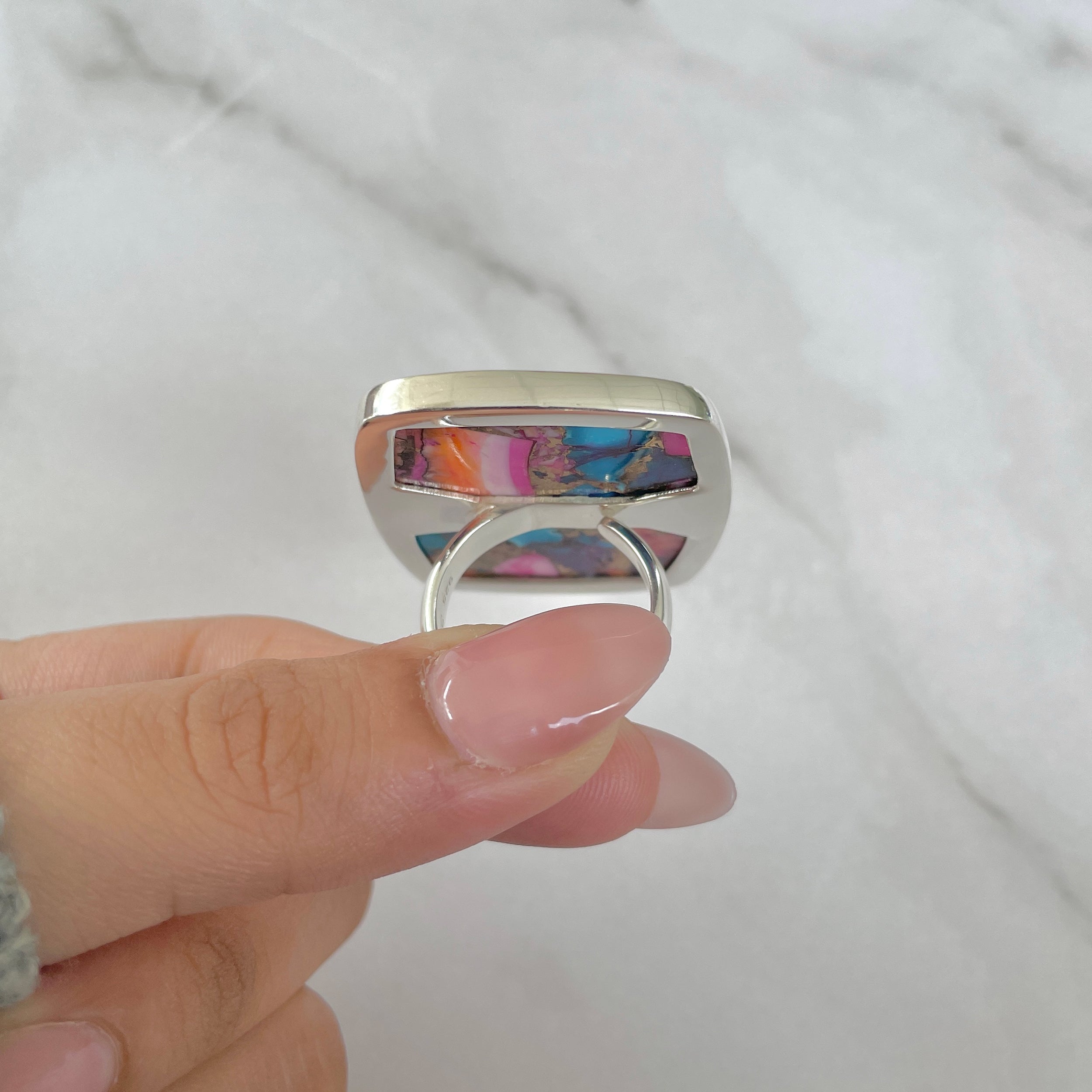 Spiny Oyster Turquoise Ring-(TRO-R-174.)