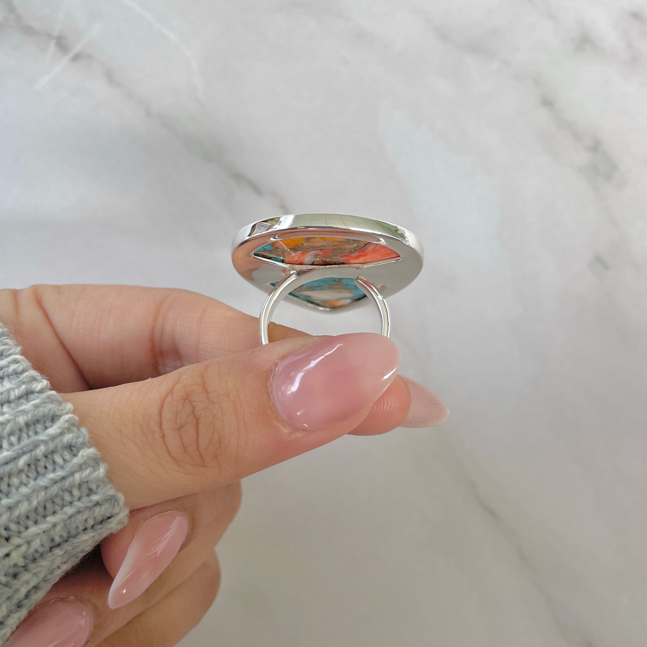 Spiny Oyster Turquoise Ring-(TRO-R-188.)