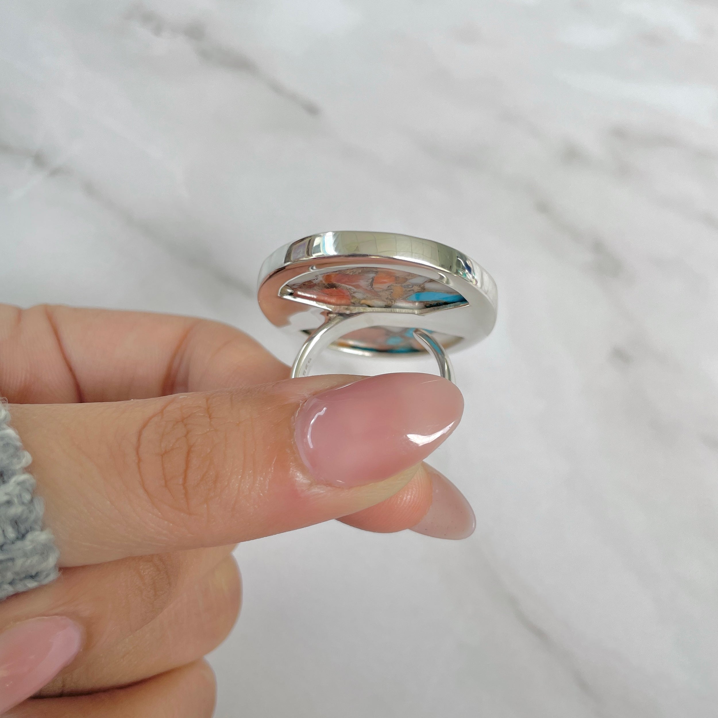 Spiny Oyster Turquoise Ring-(TRO-R-194.)