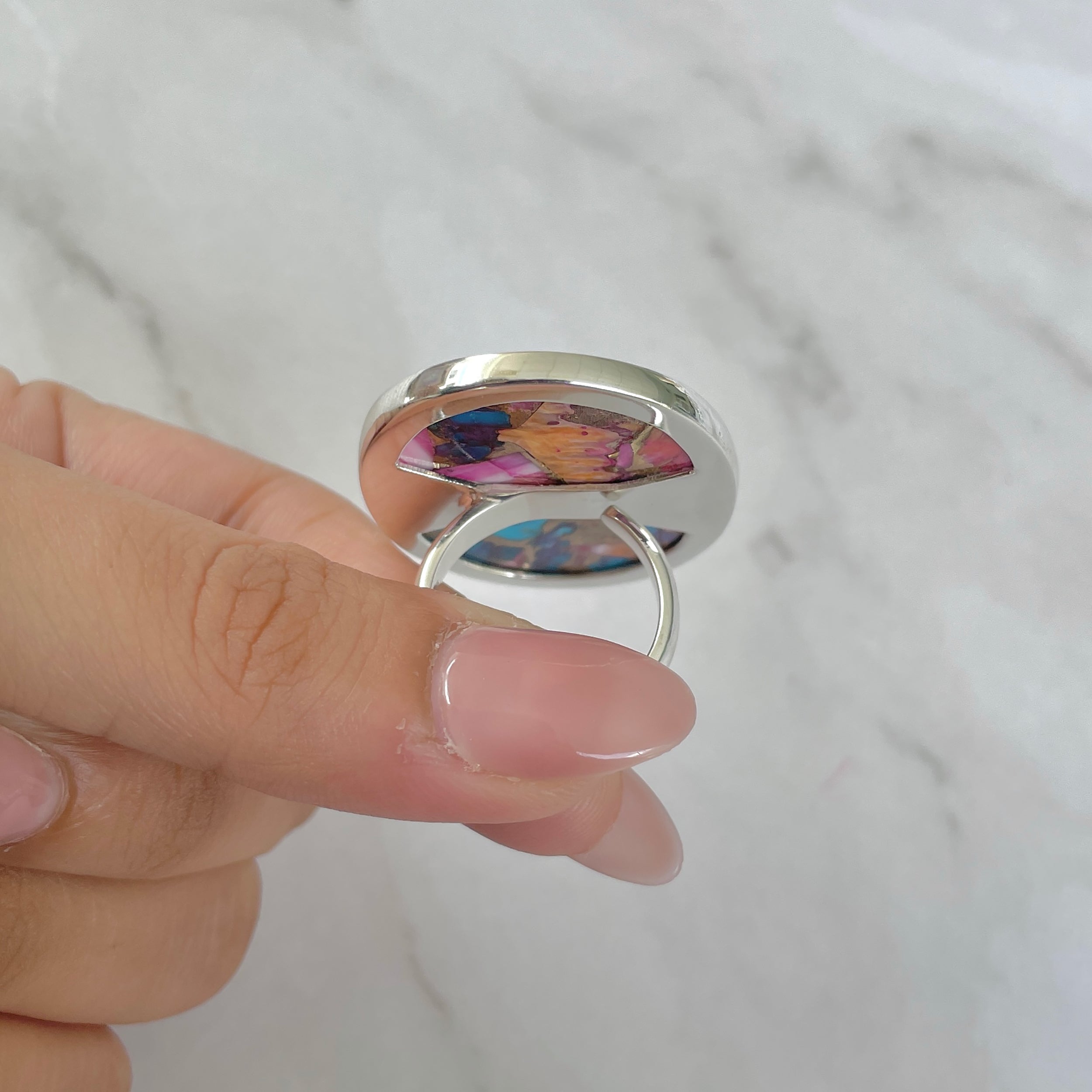 Spiny Oyster Turquoise Ring-(TRO-R-206.)