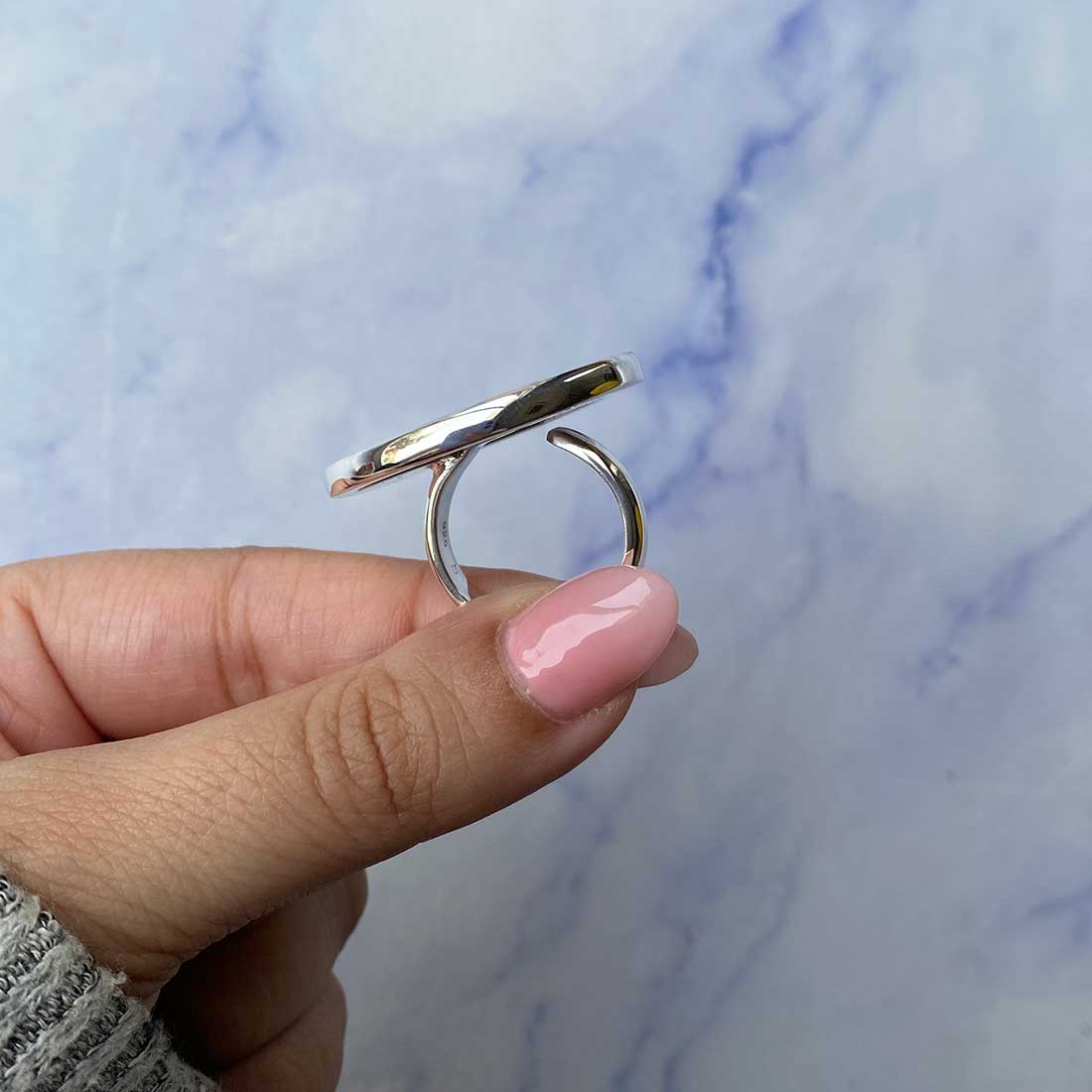 Spiny Oyster Turquoise Adjustable Ring-(TRO-R-50.)