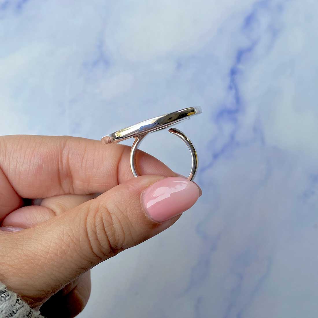 Spiny Oyster Turquoise Adjustable Ring-(TRO-R-51.)