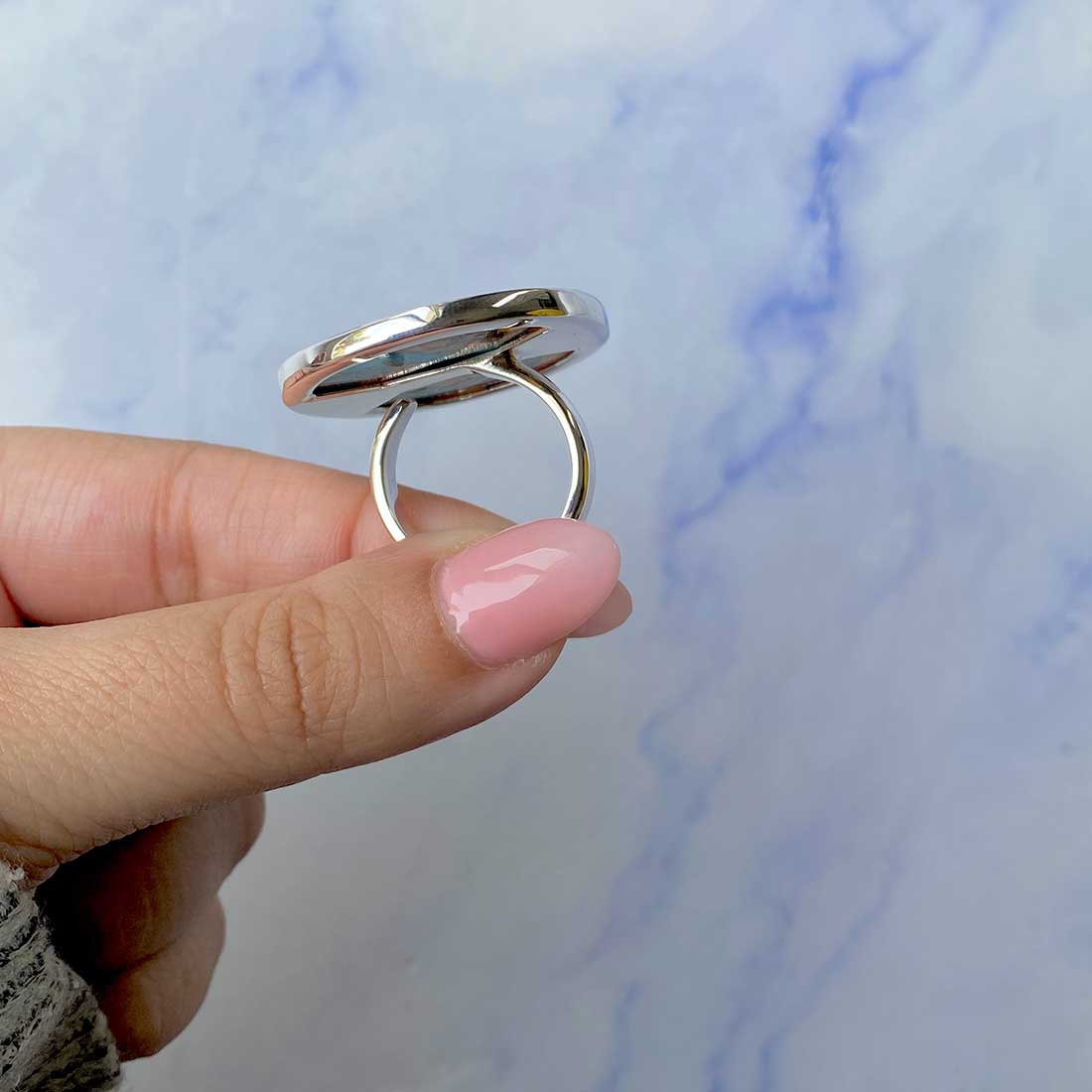 Spiny Oyster Turquoise Adjustable Ring-(TRO-R-53.)