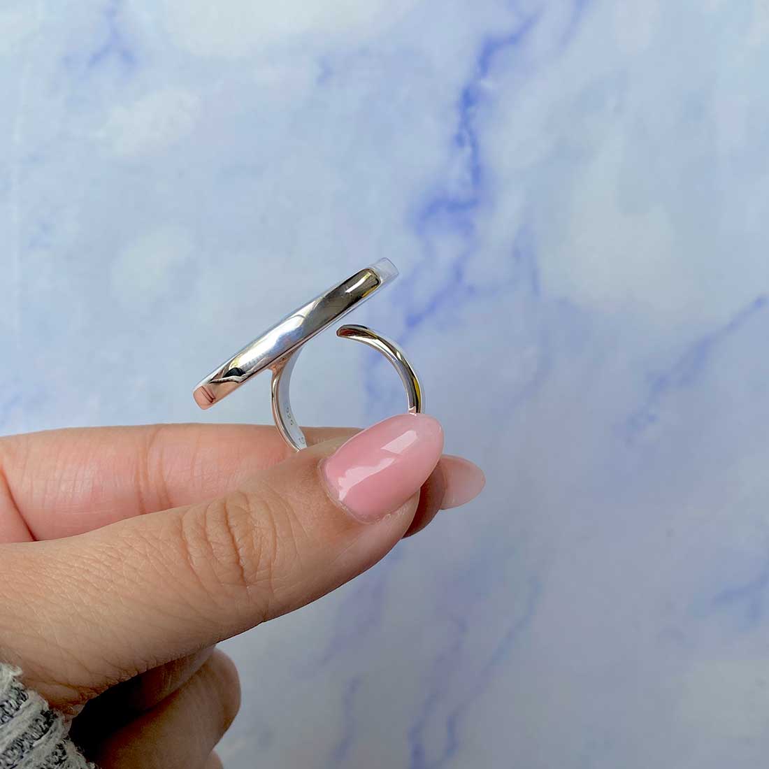 Spiny Oyster Turquoise Adjustable Ring-(TRO-R-57.)