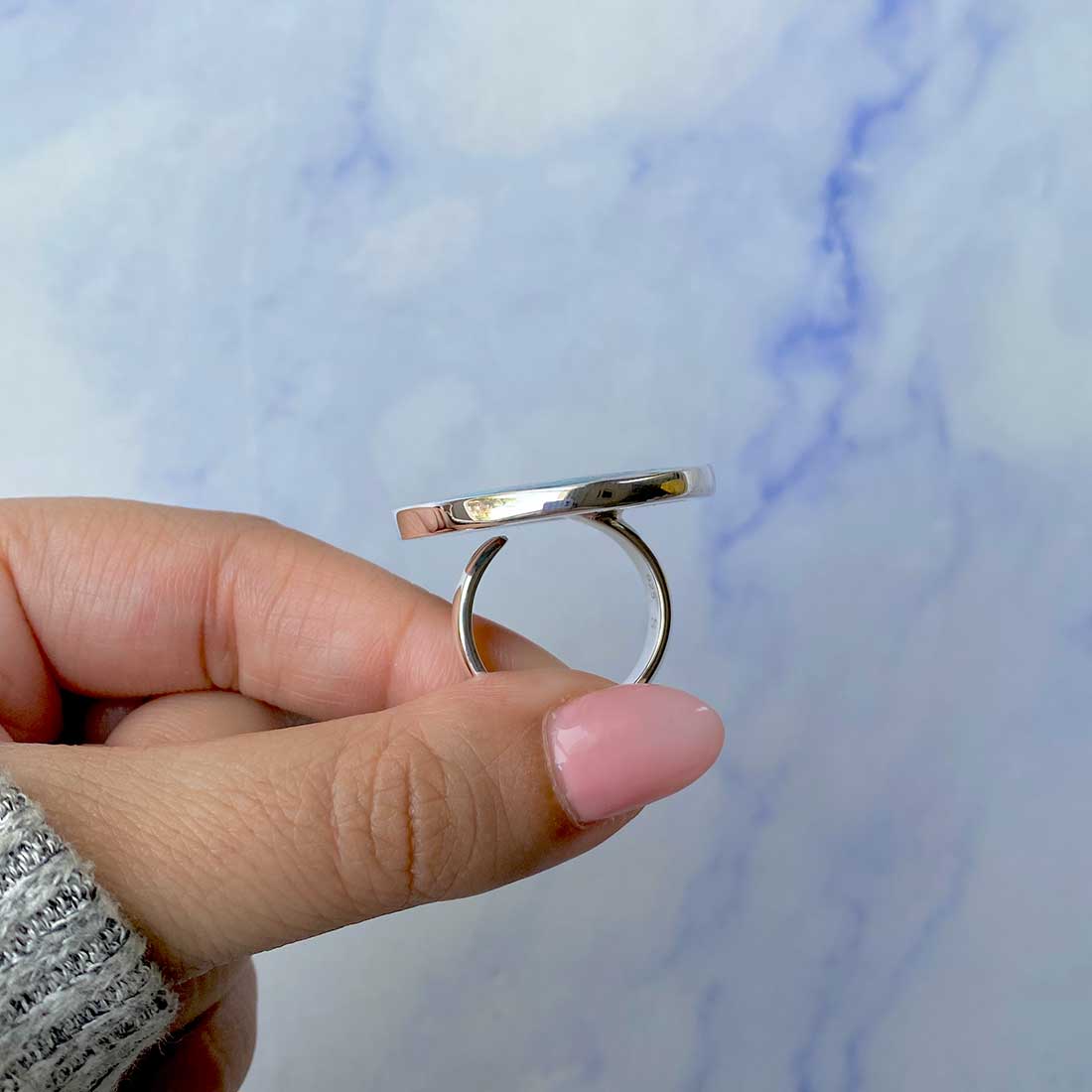 Spiny Oyster Turquoise Adjustable Ring-(TRO-R-63.)