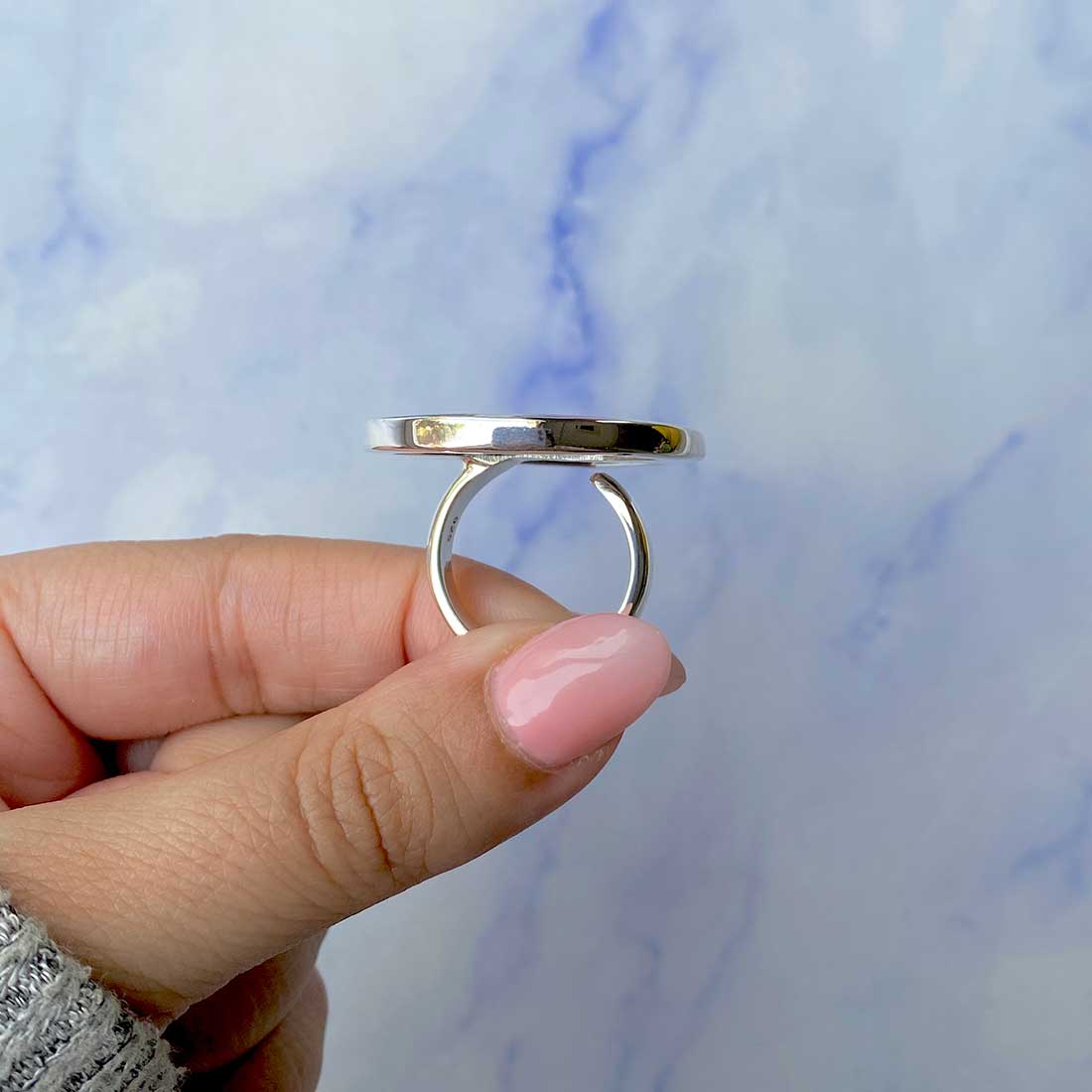 Spiny Oyster Turquoise Adjustable Ring-(TRO-R-67.)
