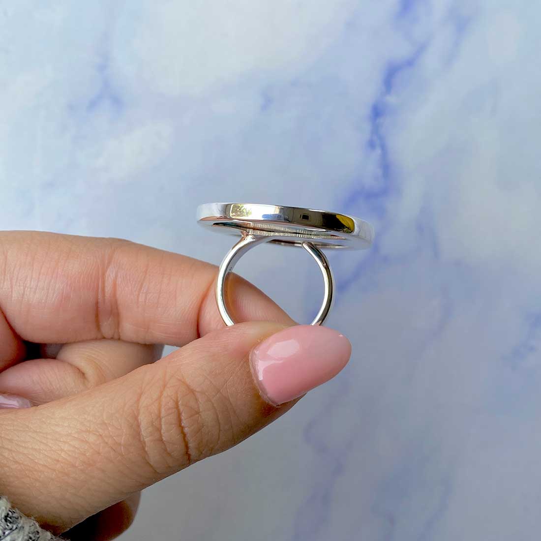 Spiny Oyster Turquoise Adjustable Ring-(TRO-R-69.)