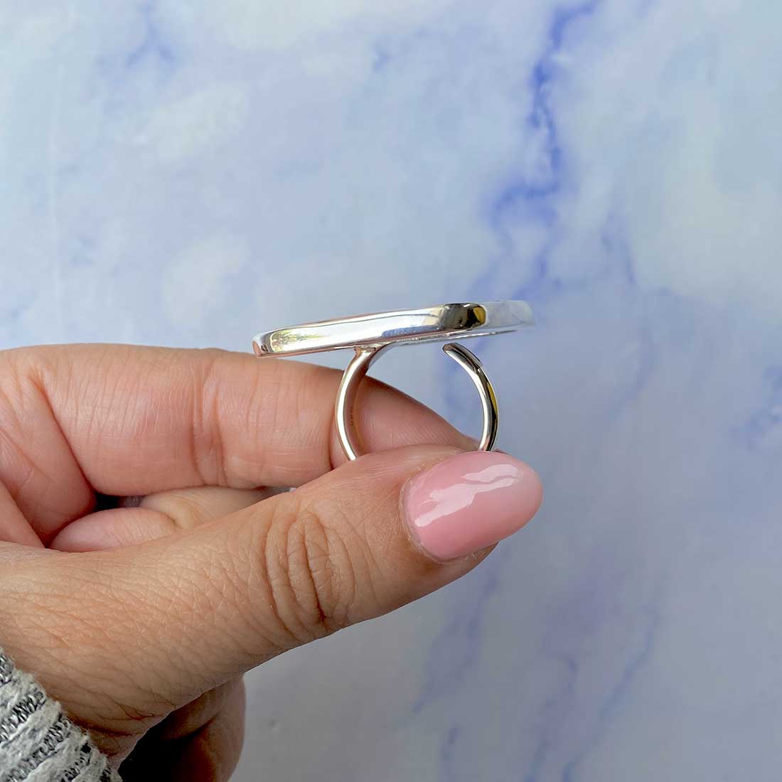 Spiny Oyster Turquoise Adjustable Ring-(TRO-R-74.)