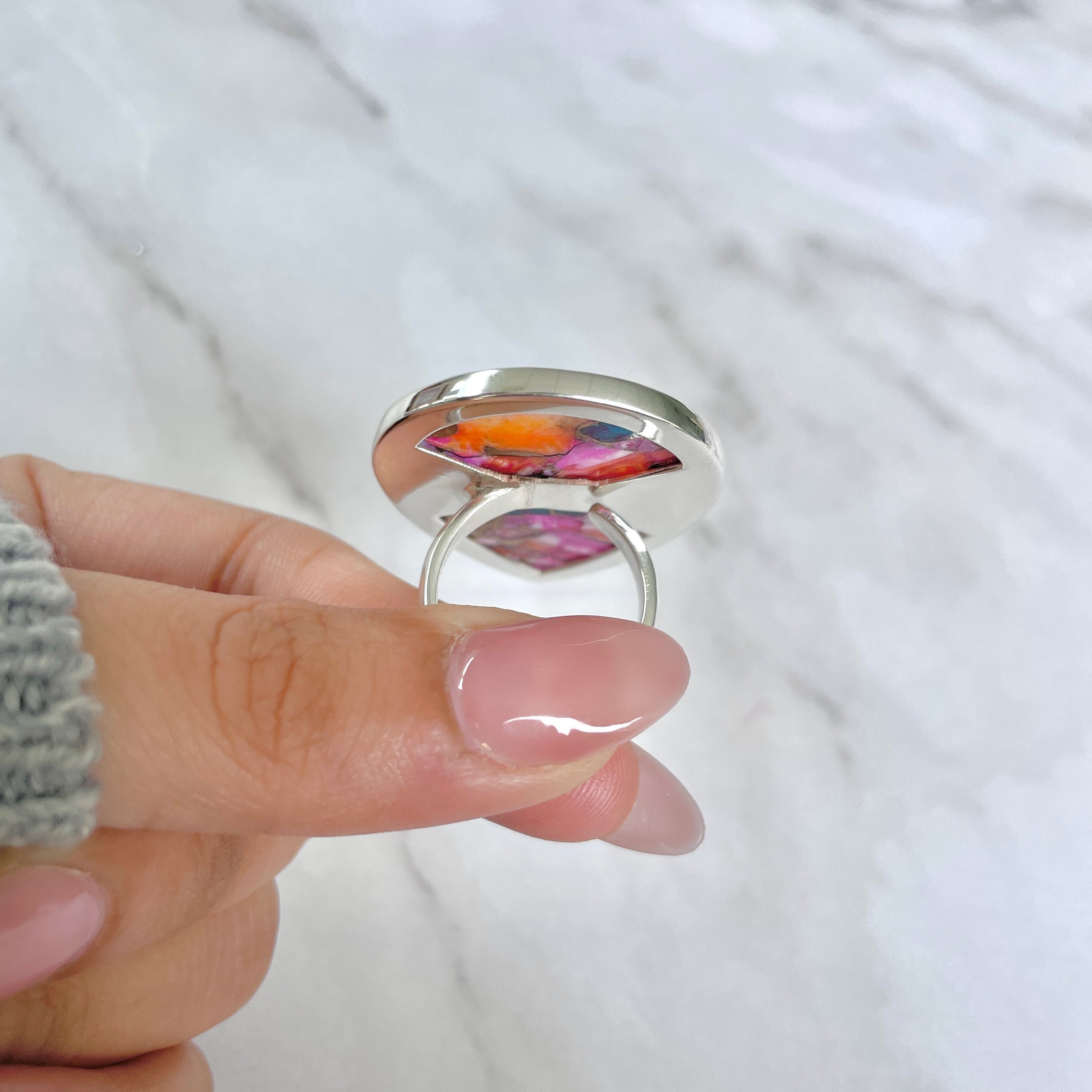 Spiny Oyster Turquoise Ring-(TRO-R-96.)