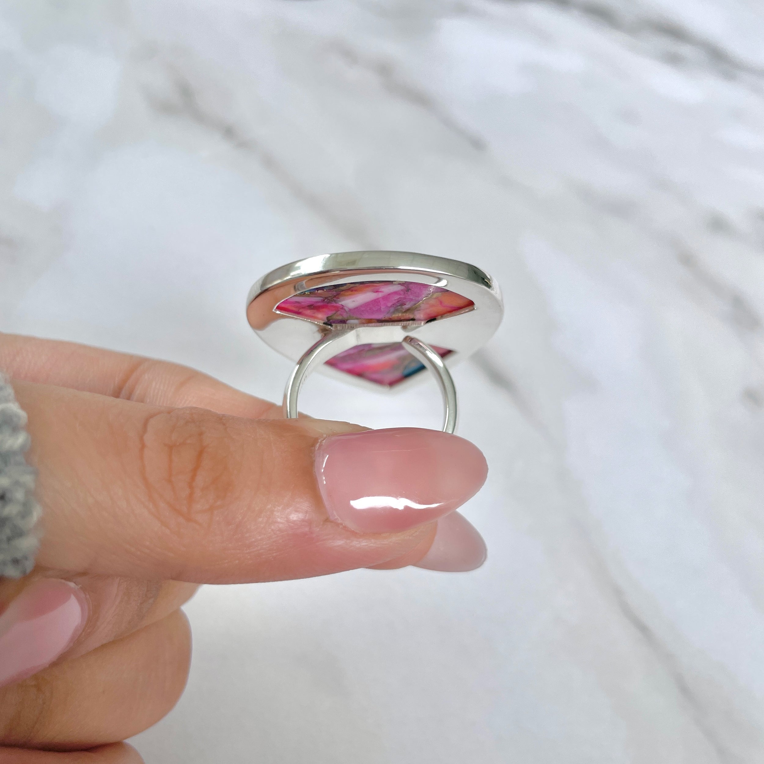 Spiny Oyster Turquoise Ring-(TRO-R-99.)