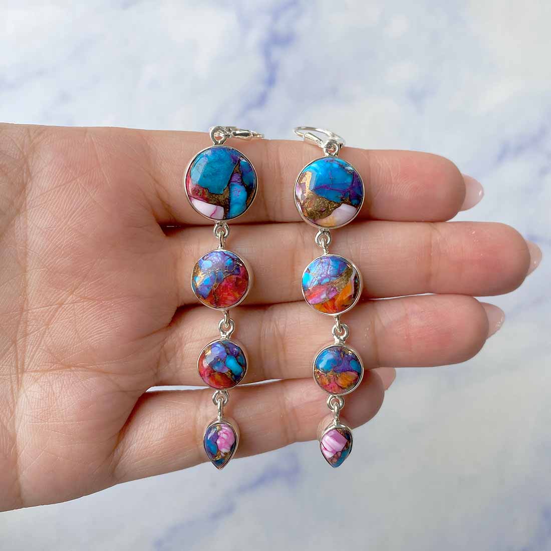 Spiny Oyster Turquoise Jewelry Set-(TRO-ST-1.)