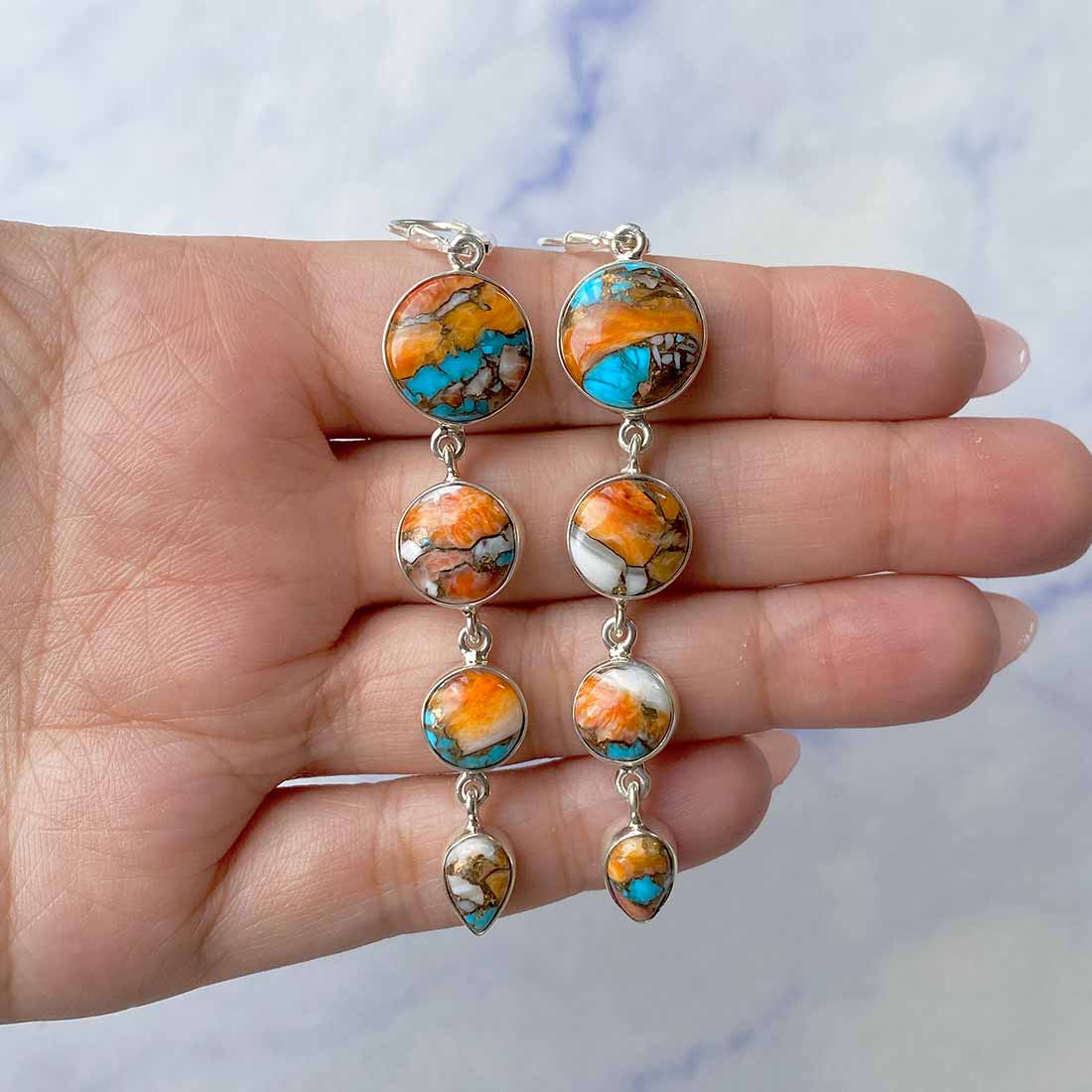 Spiny Oyster Turquoise Jewelry Set-(TRO-ST-2.)