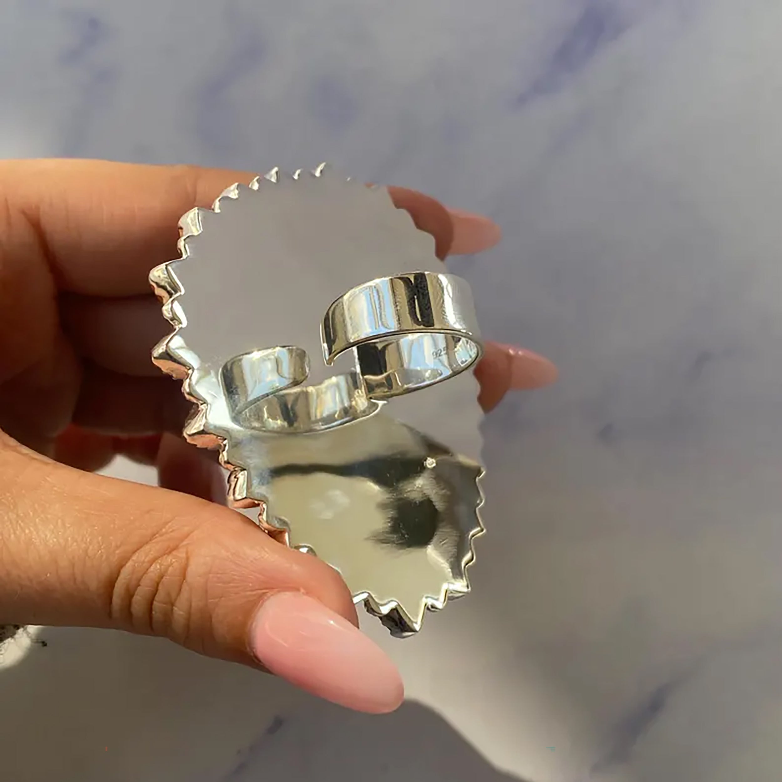 Turquoise Flower Ring-(TRQ-FLR-27.)