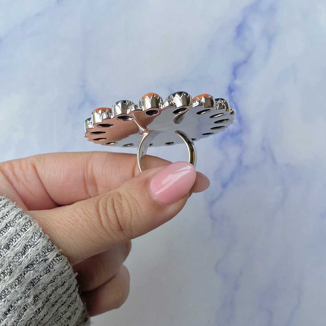 Turquoise Flower Ring-(TRQ-FLR-43.)