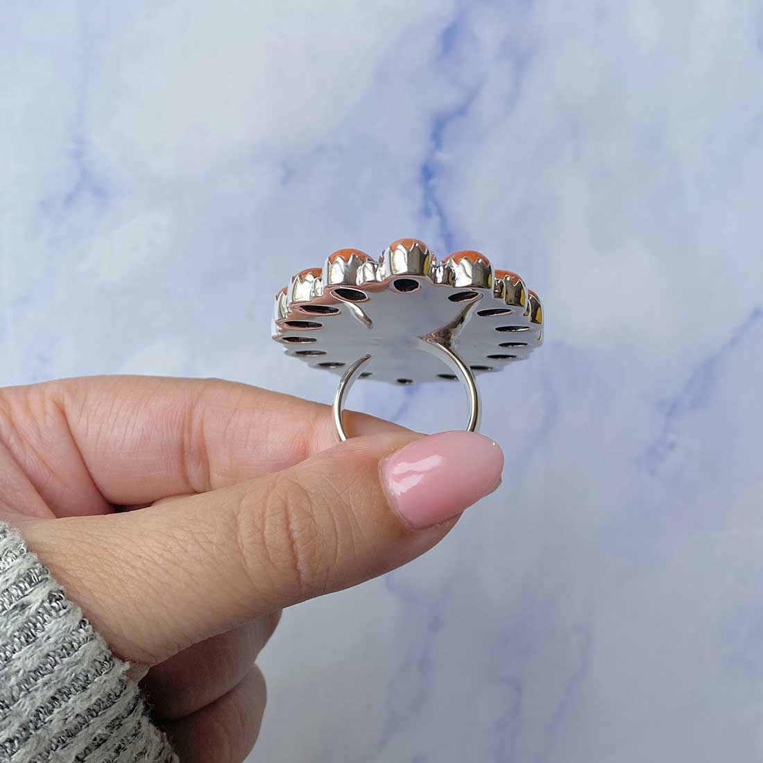 Turquoise Flower Ring-(TRQ-FLR-44.)