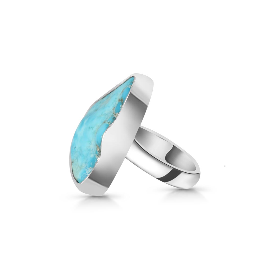 Turquoise (Rough) Adjustable Ring-(TRQ-R-102)