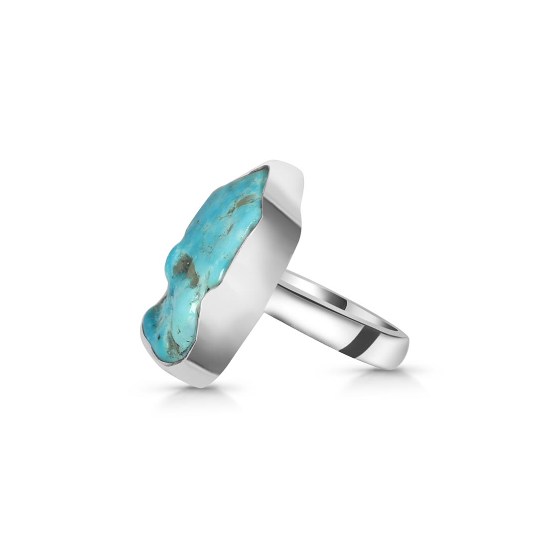Turquoise (Rough) Adjustable Ring-(TRQ-R-103)