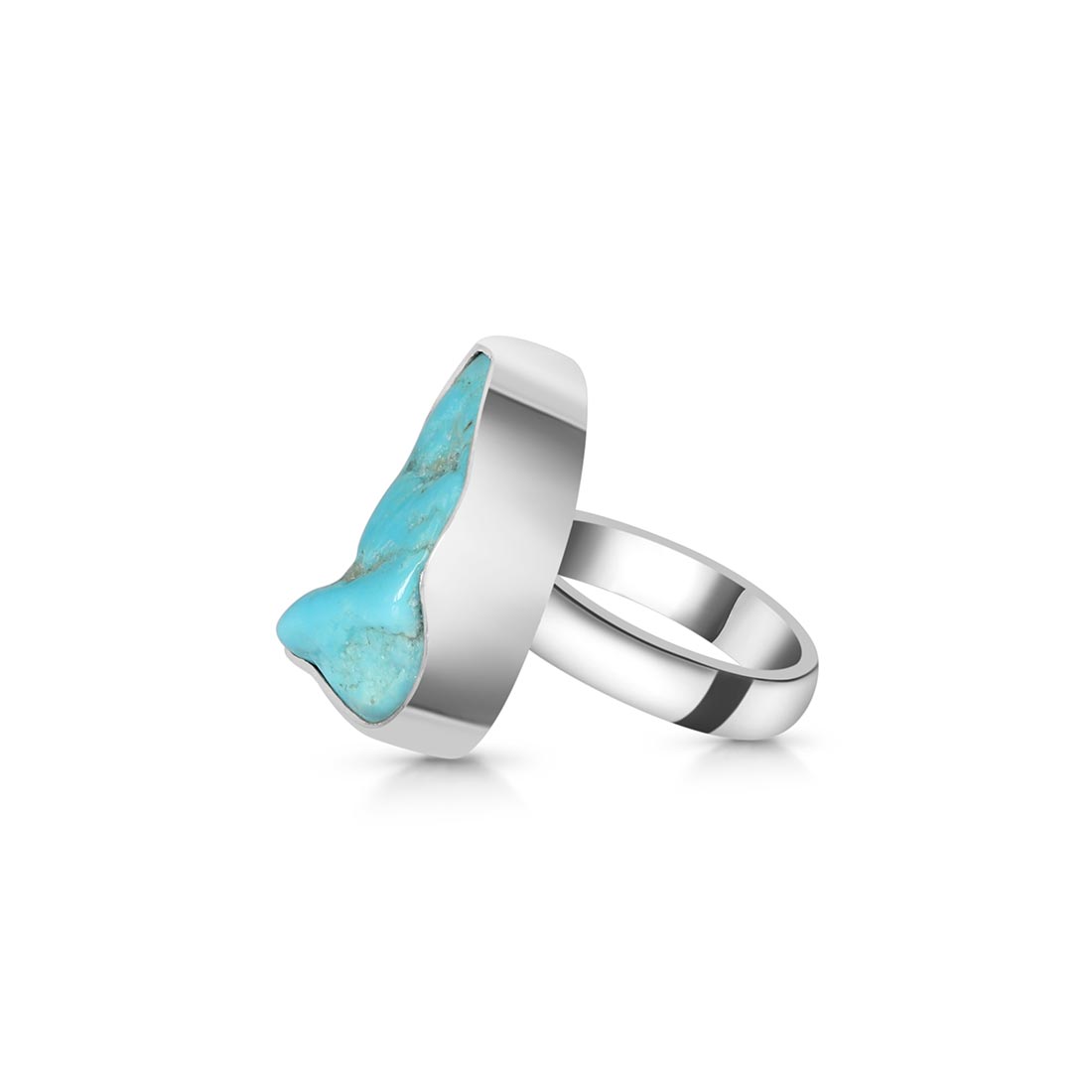 Turquoise (Rough) Adjustable Ring-(TRQ-R-105)