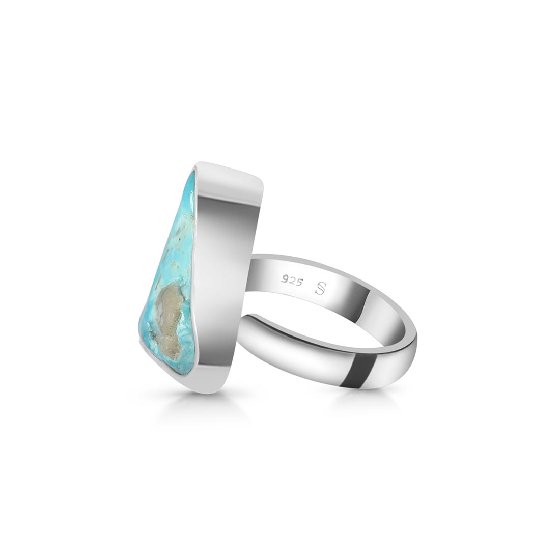 Turquoise (Rough) Adjustable Ring-(TRQ-R-106.)