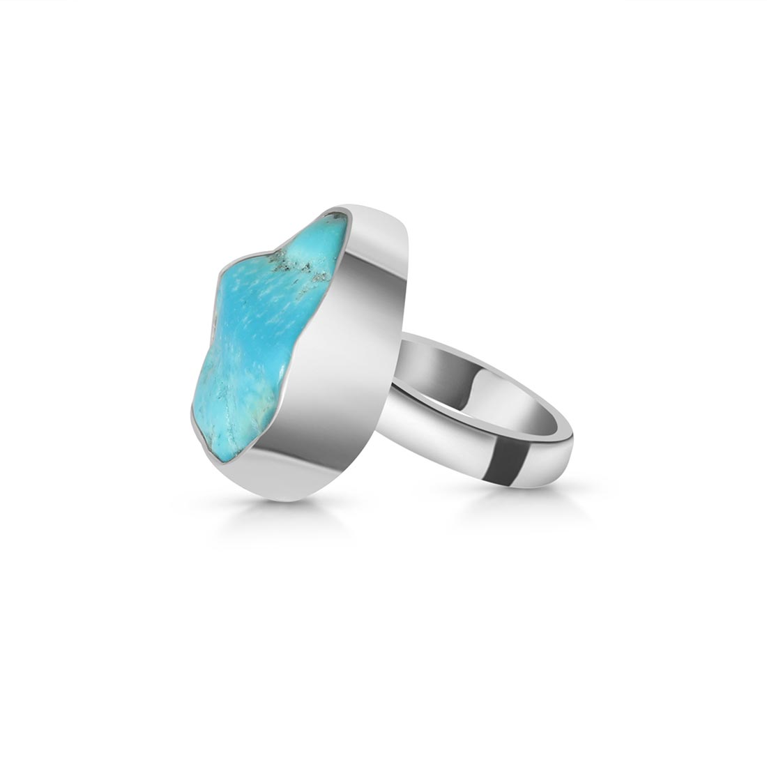 Turquoise (Rough) Adjustable Ring-(TRQ-R-111)