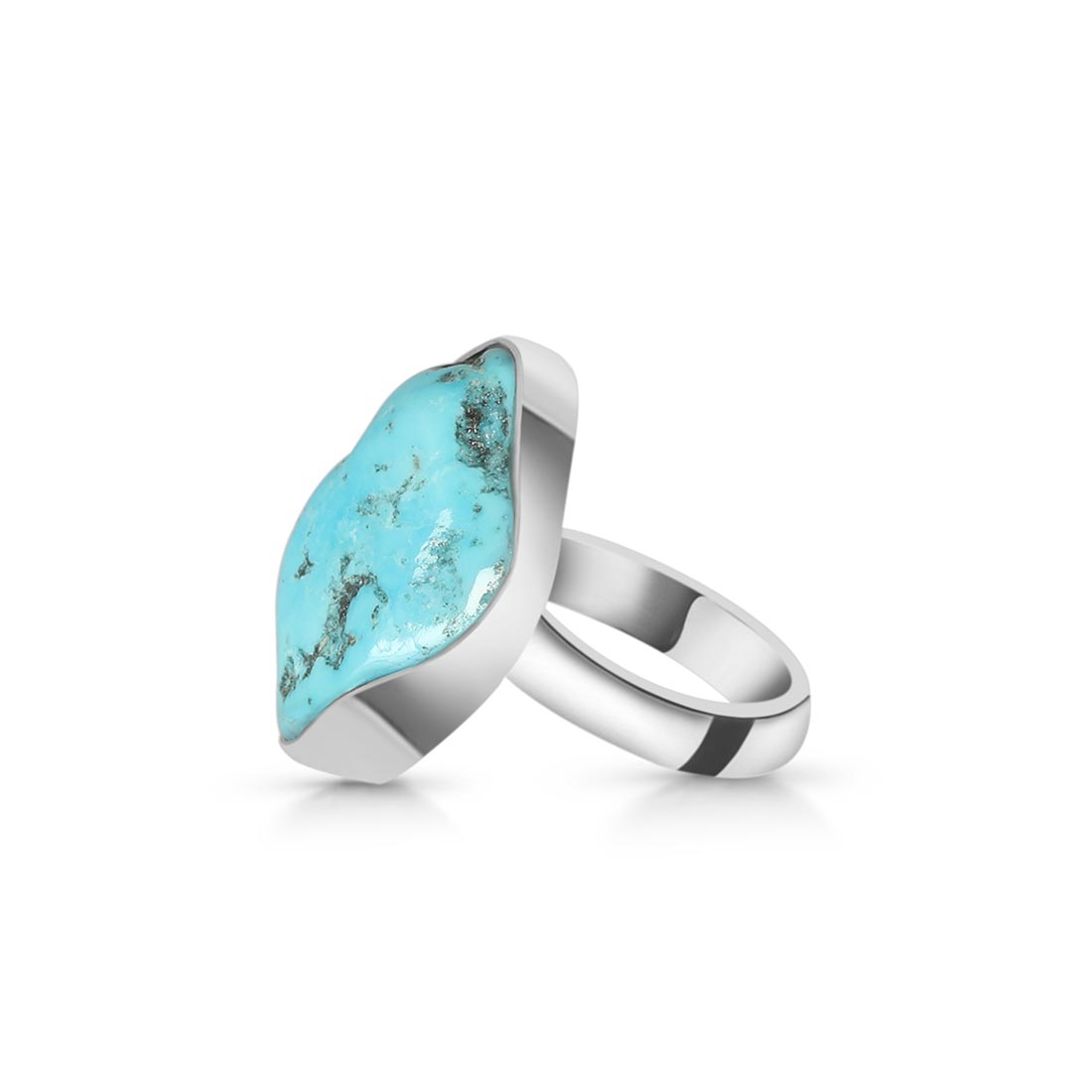 Turquoise (Rough) Adjustable Ring-(TRQ-R-115)