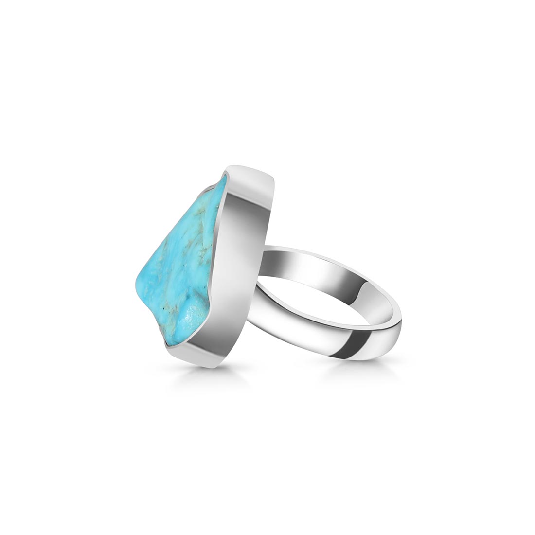 Turquoise (Rough) Adjustable Ring-(TRQ-R-121)