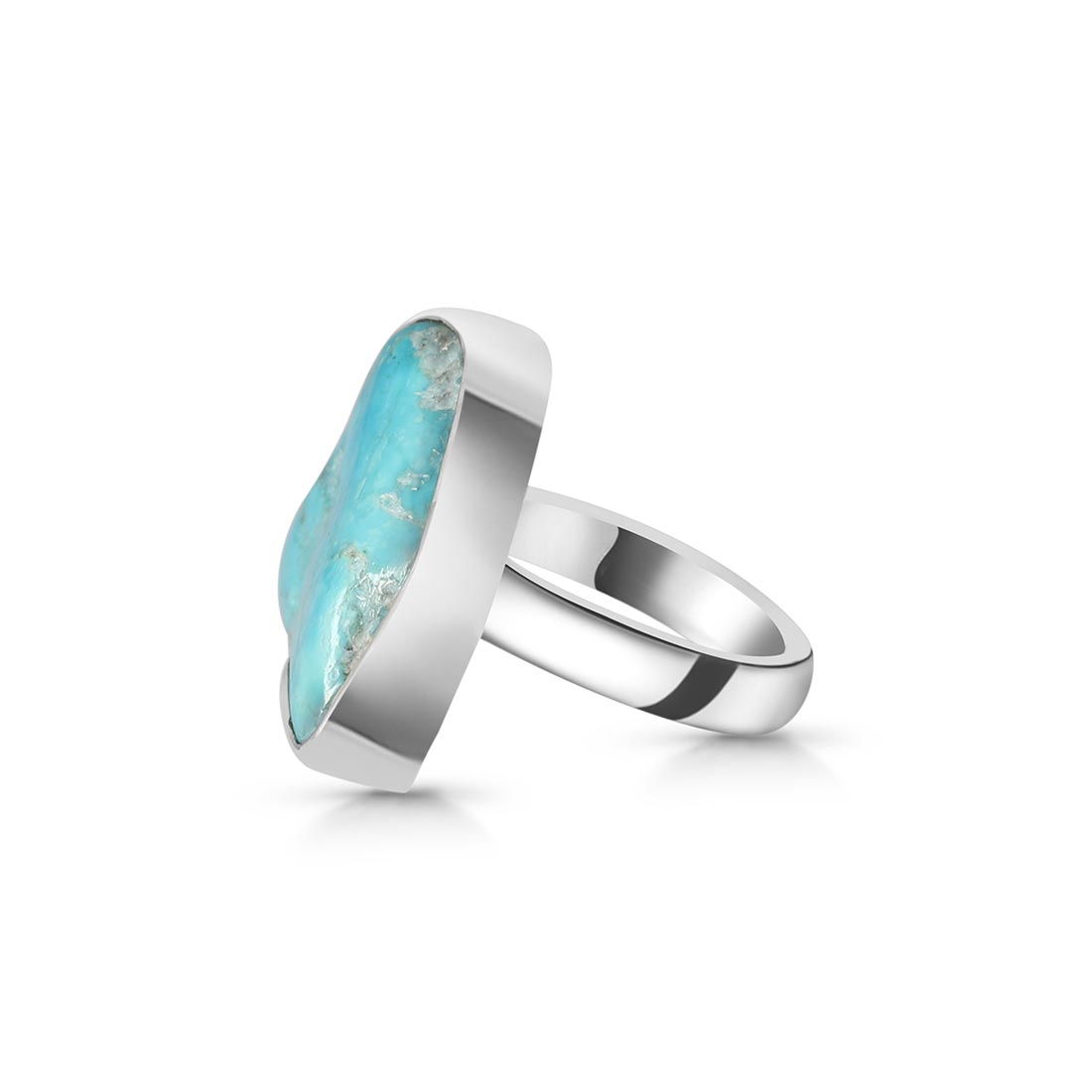 Turquoise (Rough) Adjustable Ring-(TRQ-R-125)