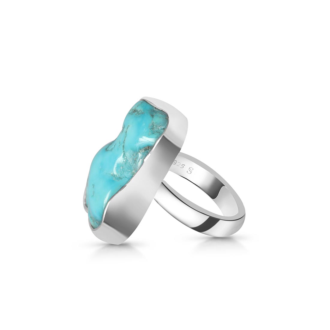 Turquoise (Rough) Adjustable Ring-(TRQ-R-128)