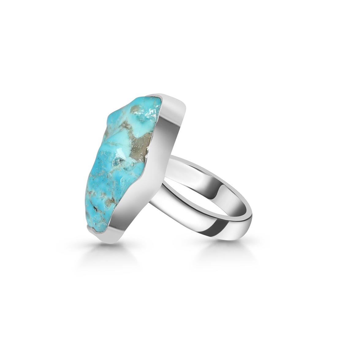Turquoise (Rough) Adjustable Ring-(TRQ-R-129)
