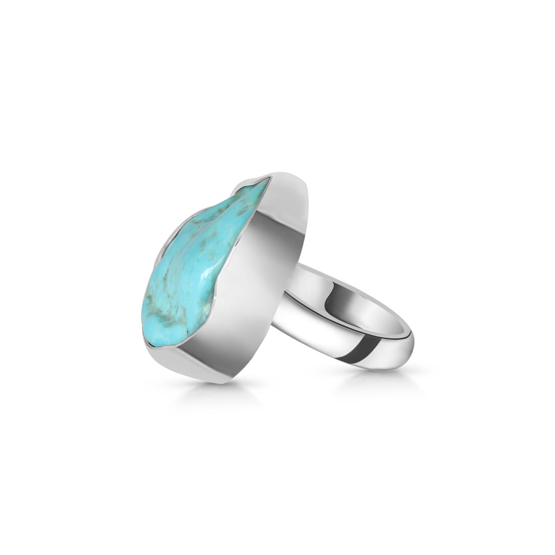 Turquoise (Rough) Adjustable Ring-(TRQ-R-130)