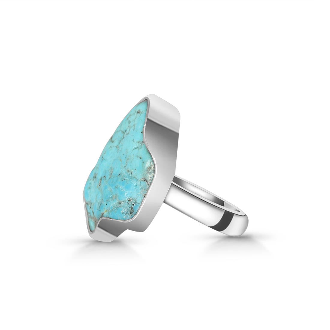 Turquoise (Rough) Adjustable Ring-(TRQ-R-134)
