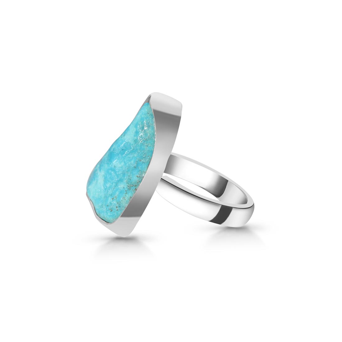 Turquoise (Rough) Adjustable Ring-(TRQ-R-137)