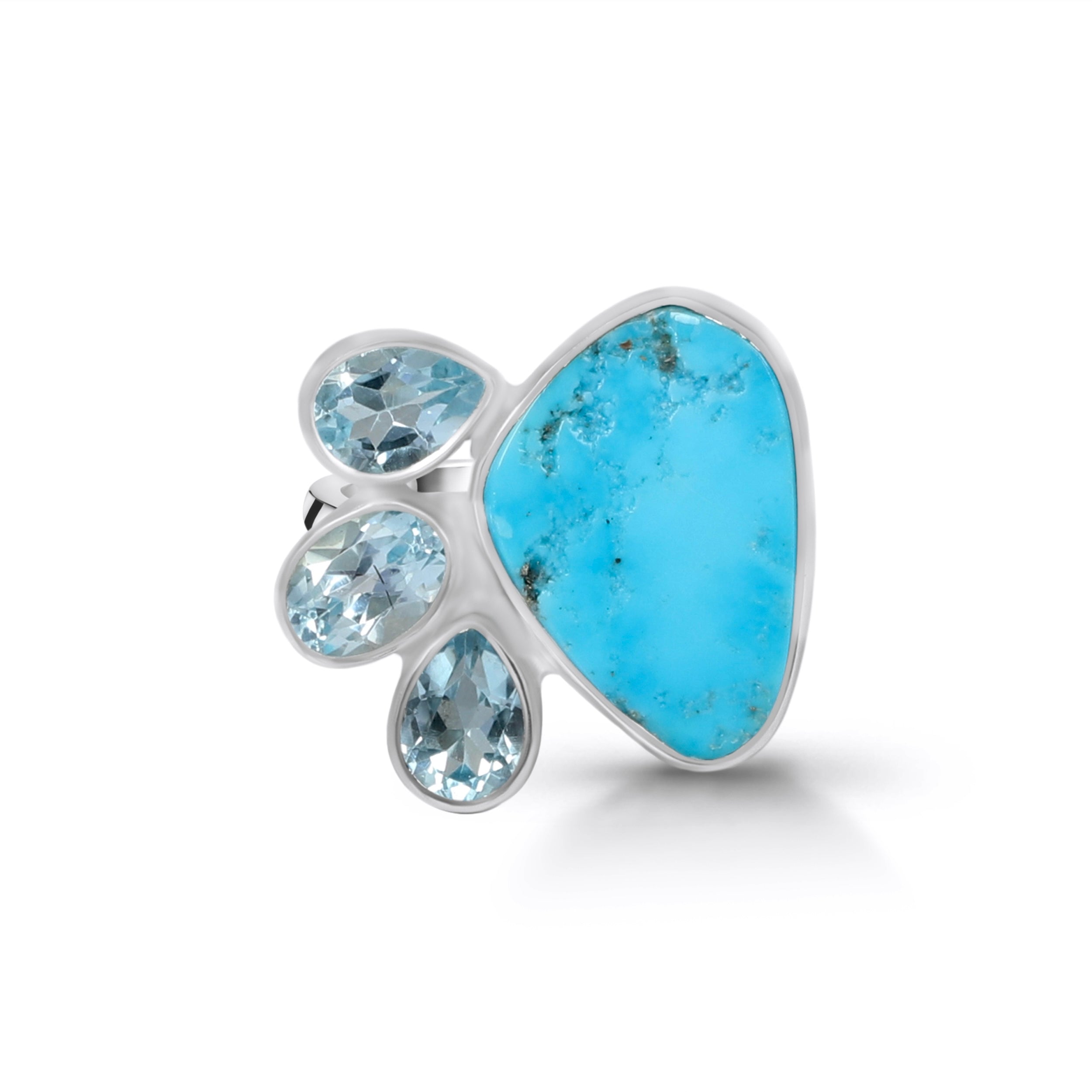 Turquoise (Rough) Adjustable Ring-(TRQ-R-14.)