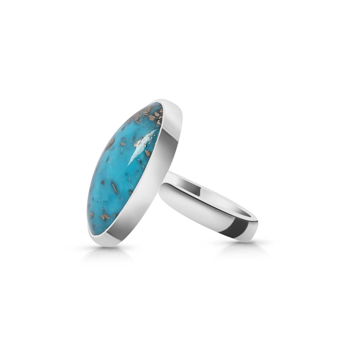 Turquoise Adjustable Ring-(TRQ-R-169.)