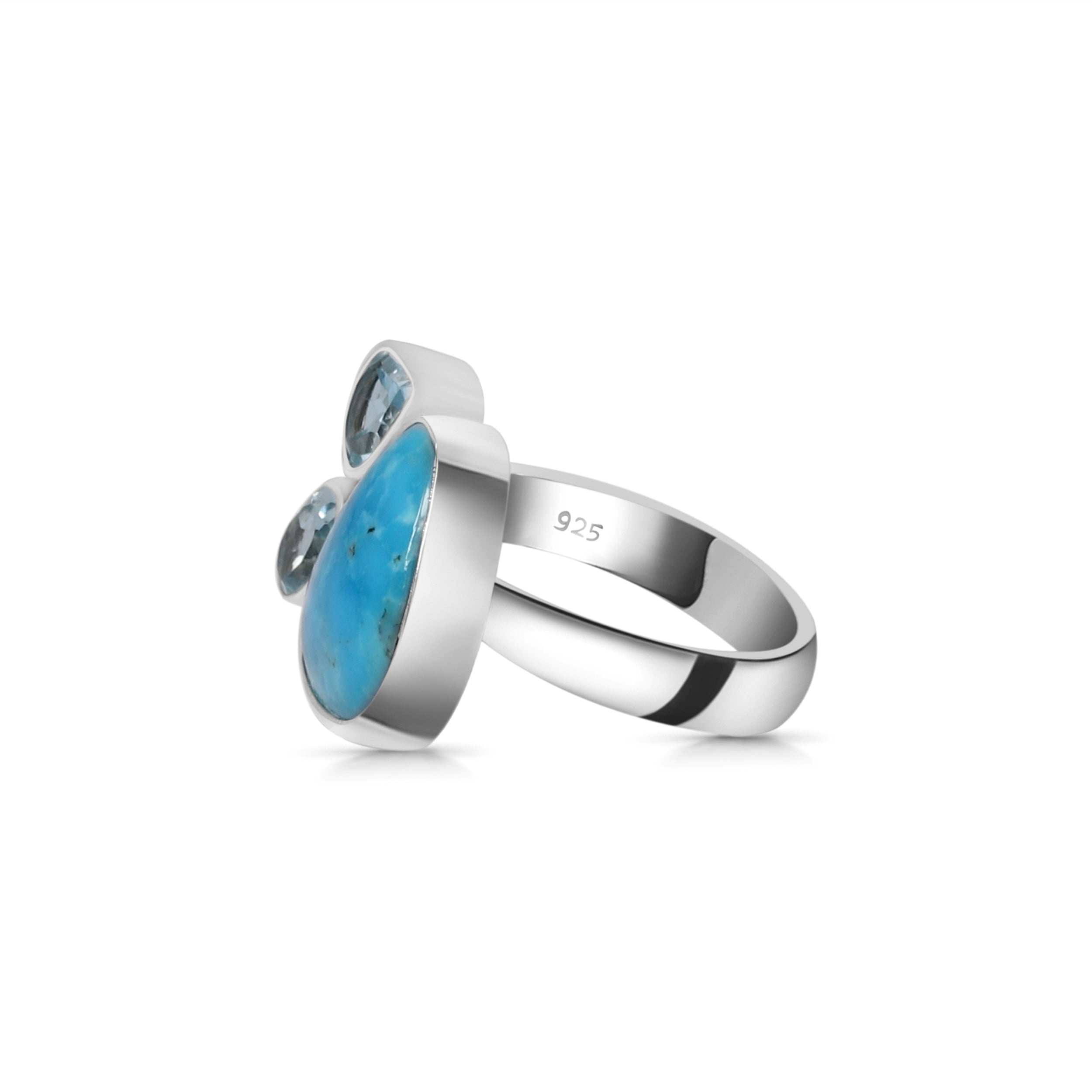 Turquoise (Rough) Adjustable Ring-(TRQ-R-21.)