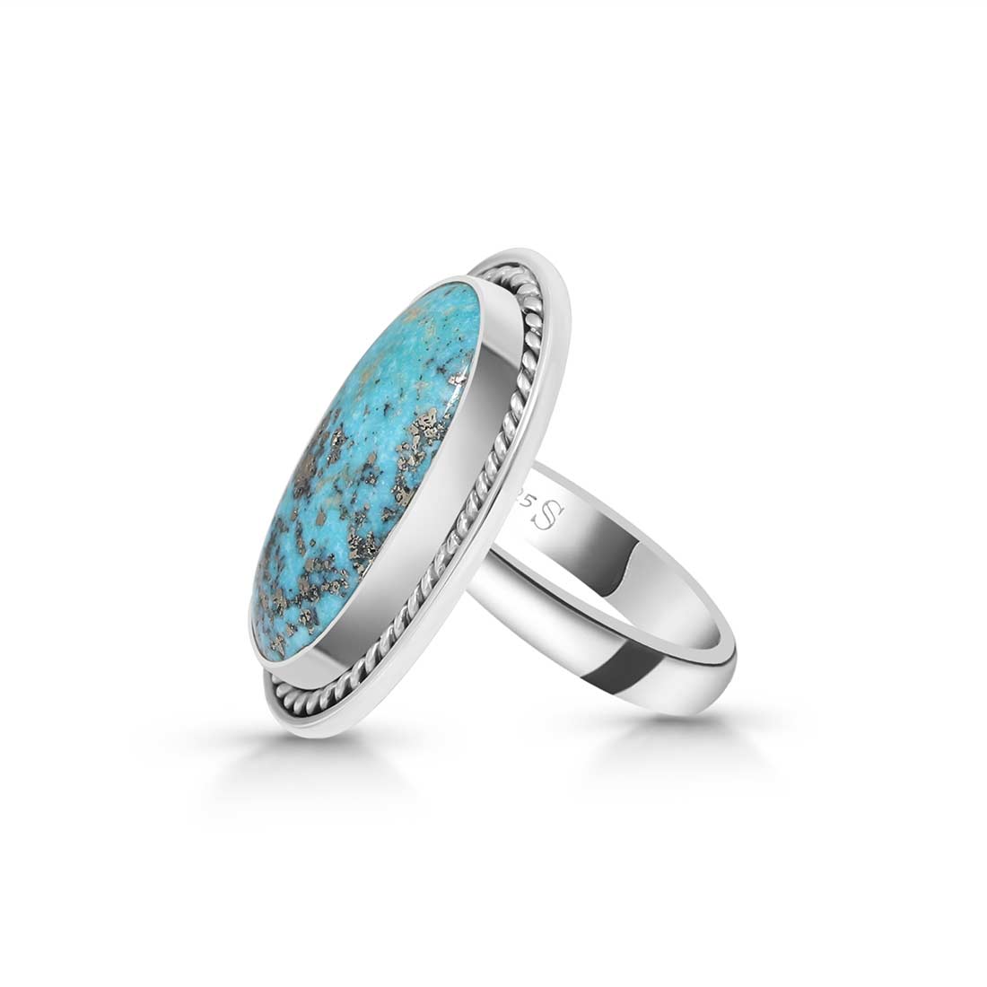 Turquoise Adjustable Ring-(TRQ-R-228.)