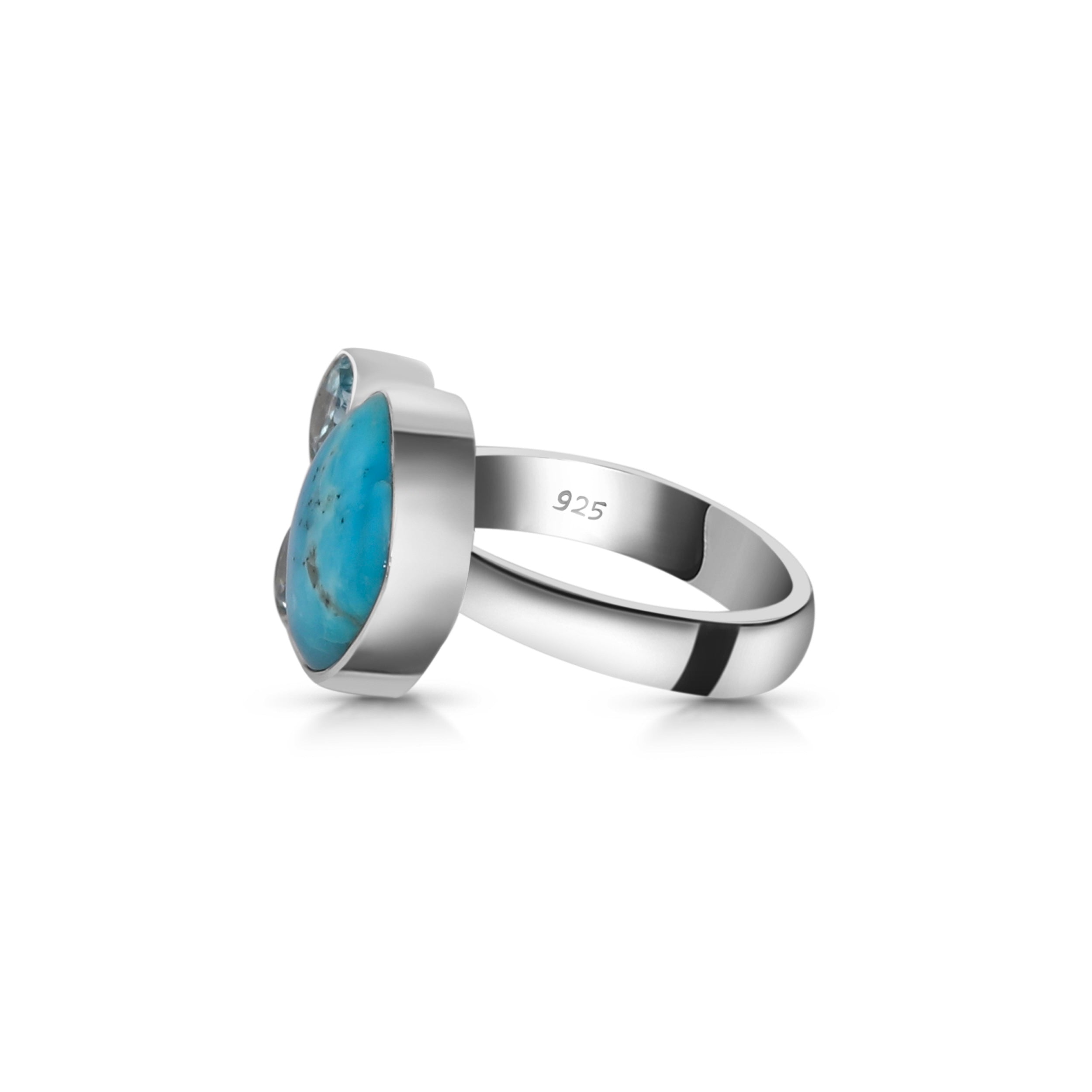 Turquoise (Rough) Adjustable Ring-(TRQ-R-23.)