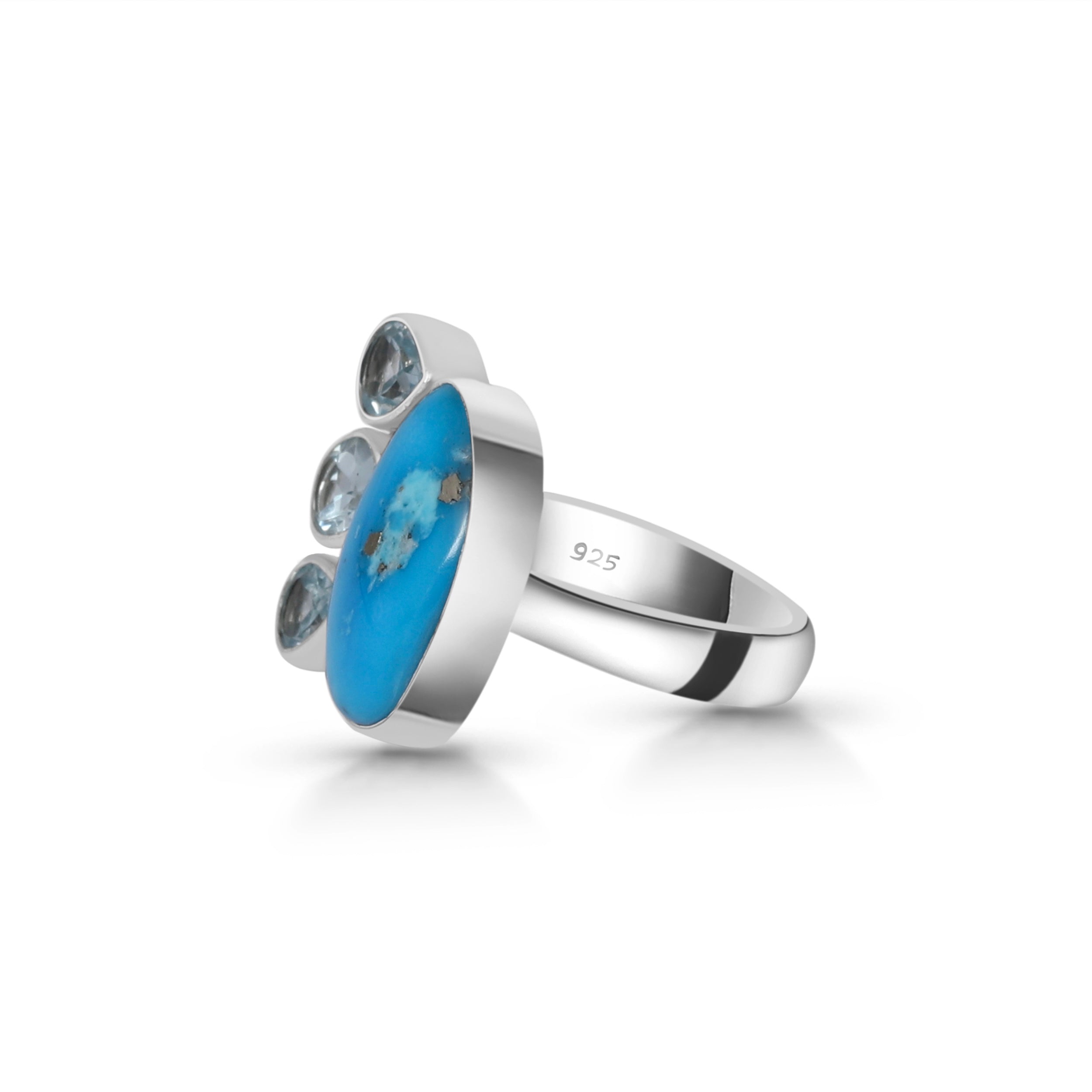 Turquoise (Rough) Adjustable Ring-(TRQ-R-24.)