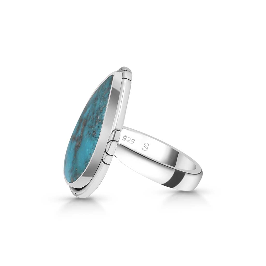 Turquoise Adjustable Ring-(TRQ-R-244.)