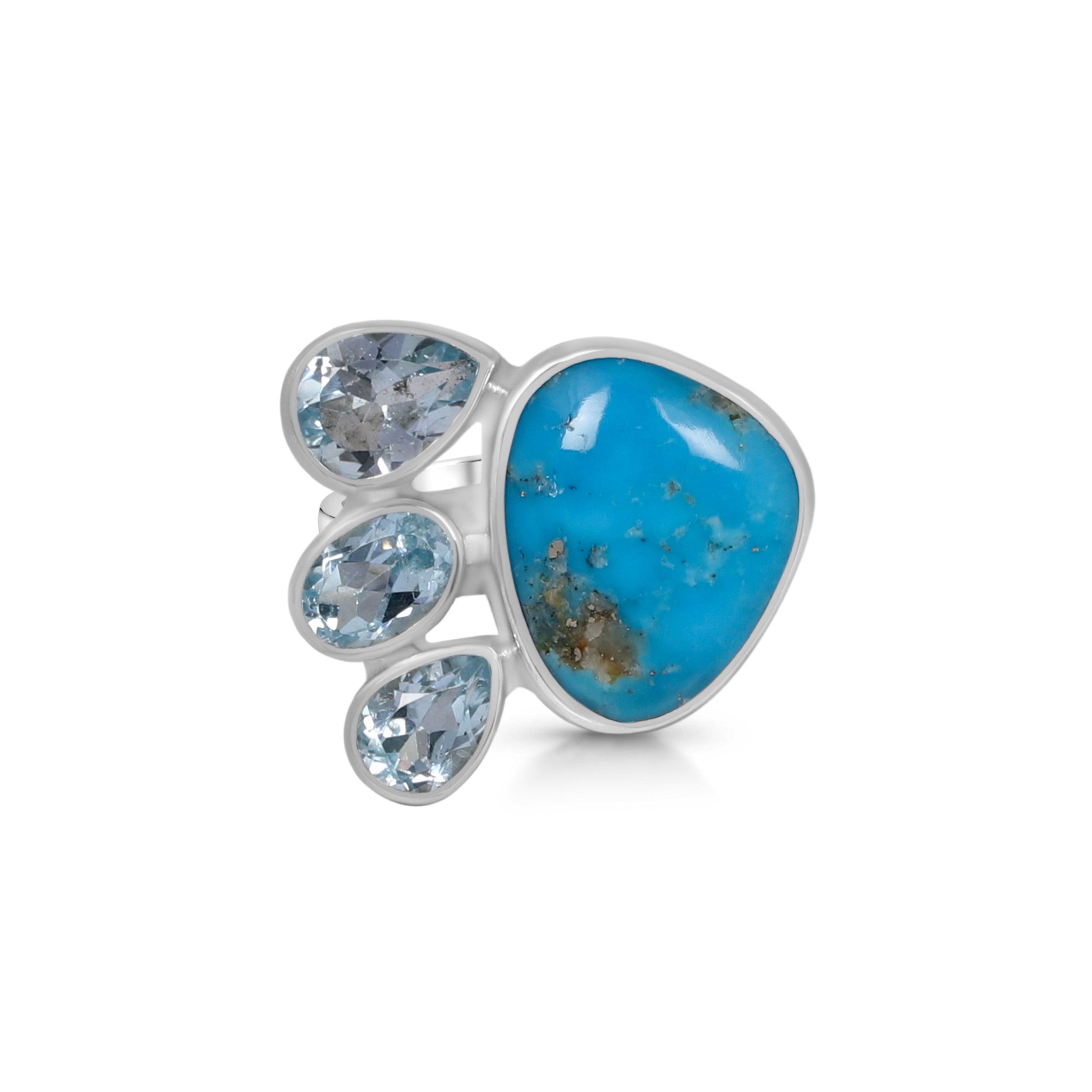 Turquoise (Rough) Adjustable Ring-(TRQ-R-25.)