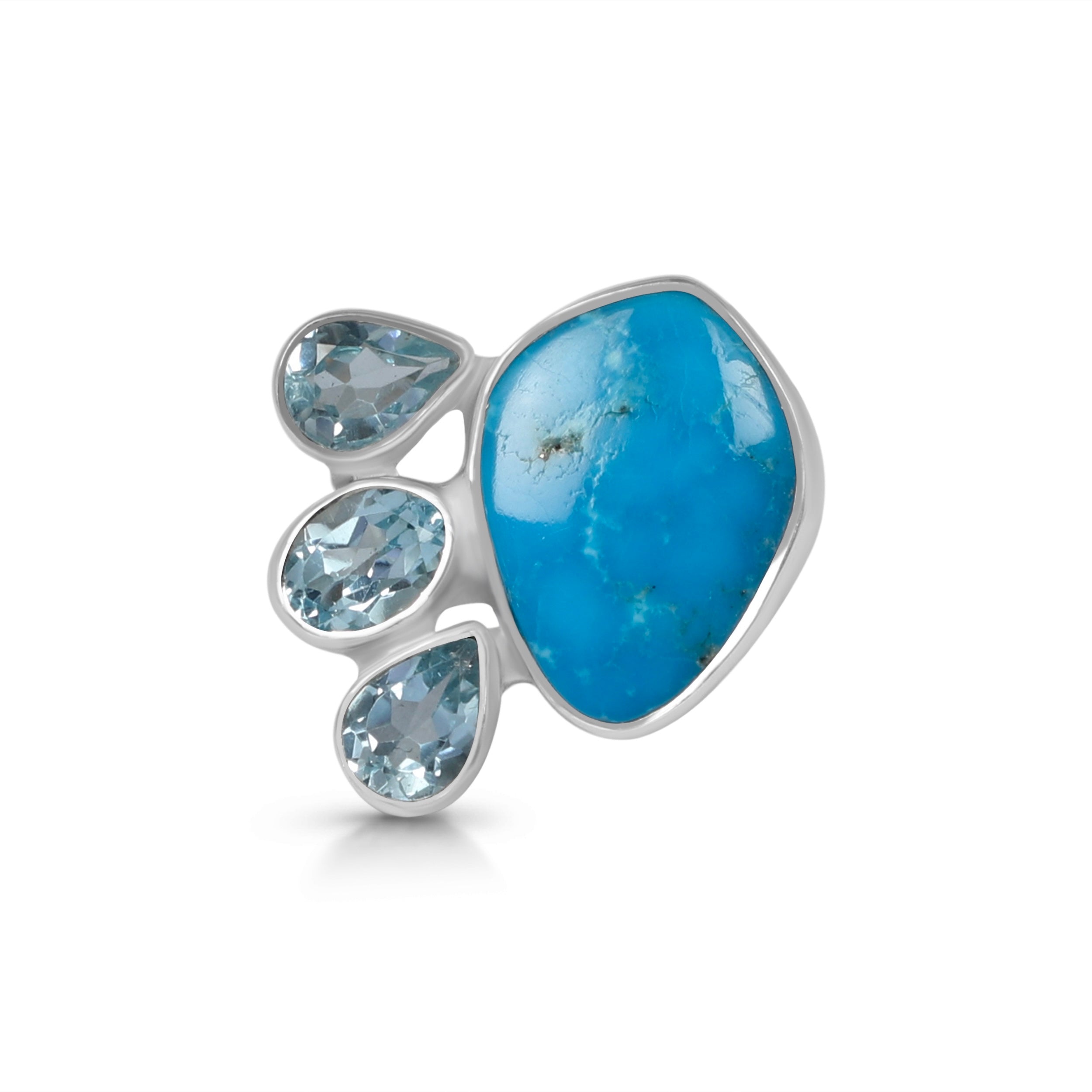 Turquoise (Rough) Adjustable Ring-(TRQ-R-26.)