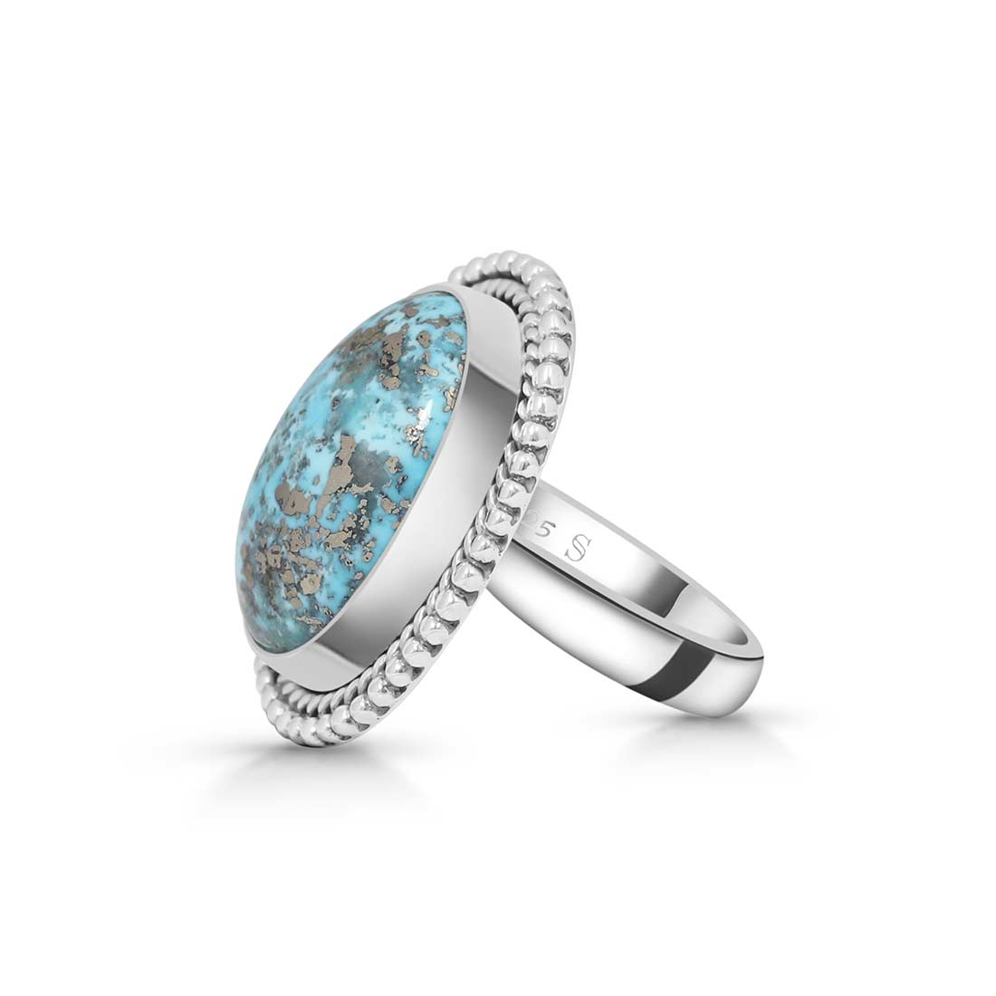 Turquoise Adjustable Ring-(TRQ-R-265.)