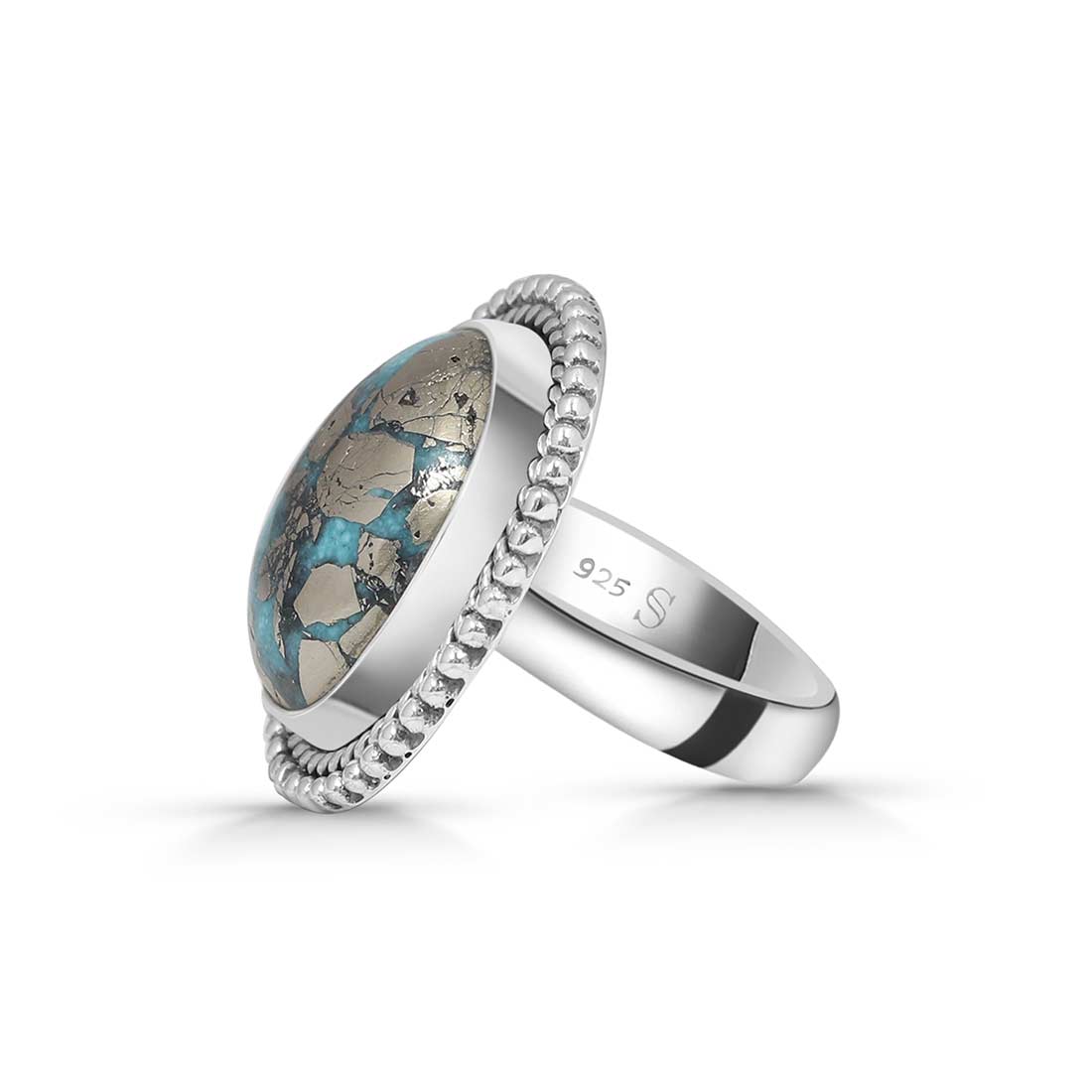 Turquoise Adjustable Ring-(TRQ-R-266.)