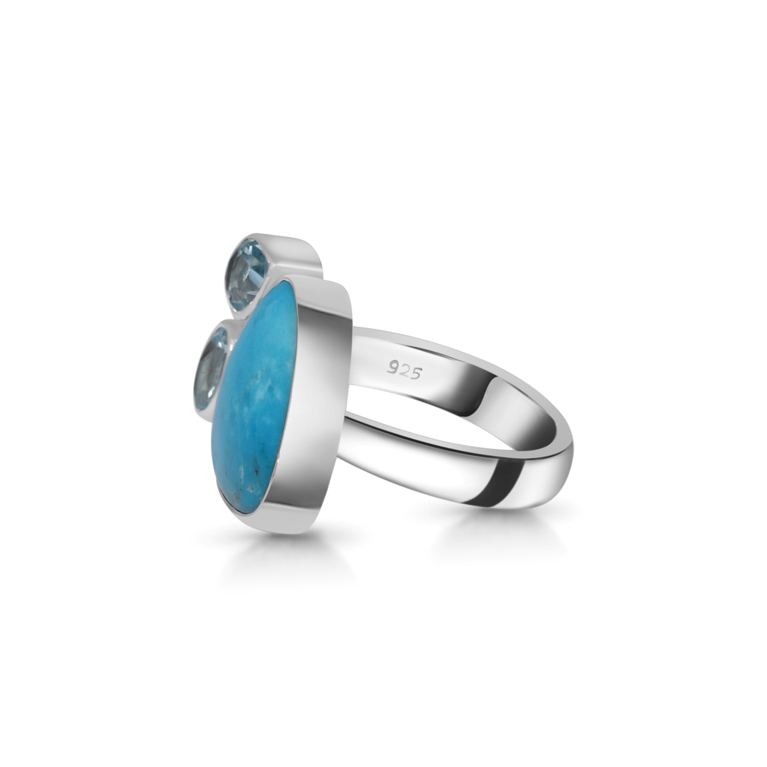 Turquoise (Rough) Adjustable Ring-(TRQ-R-30.)