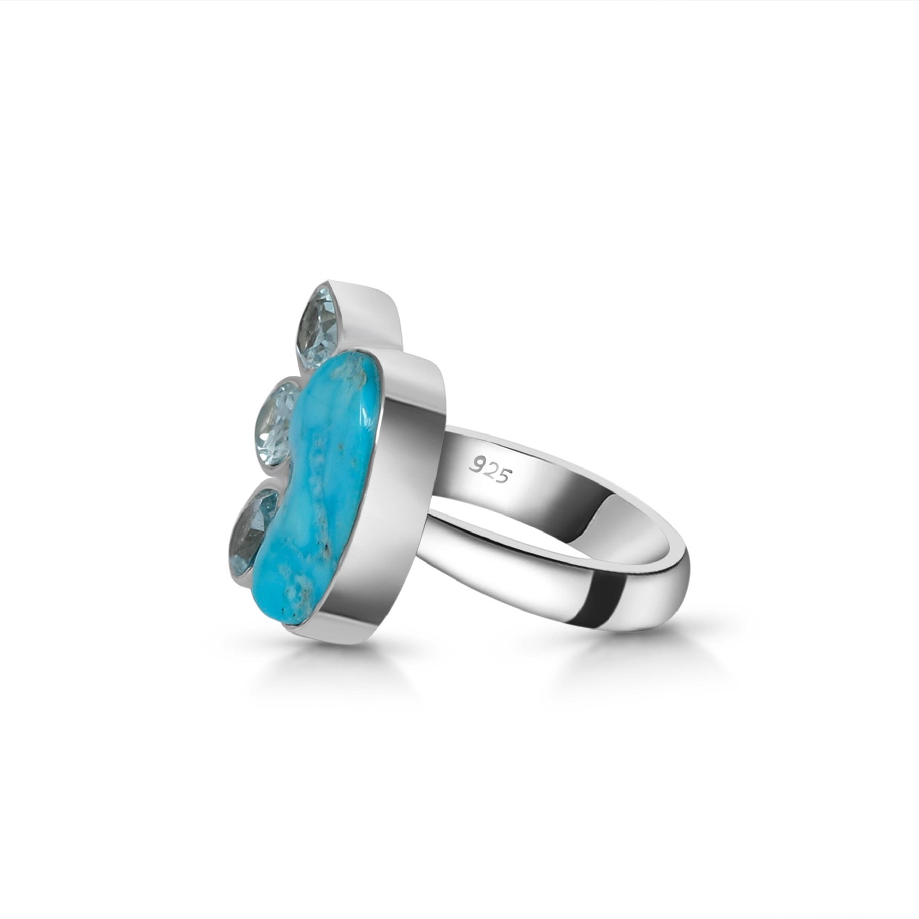 Turquoise (Rough) Adjustable Ring-(TRQ-R-4.)