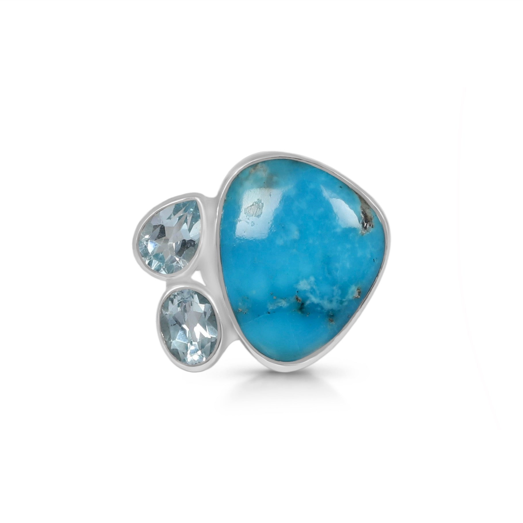 Turquoise (Rough) Adjustable Ring-(TRQ-R-40.)