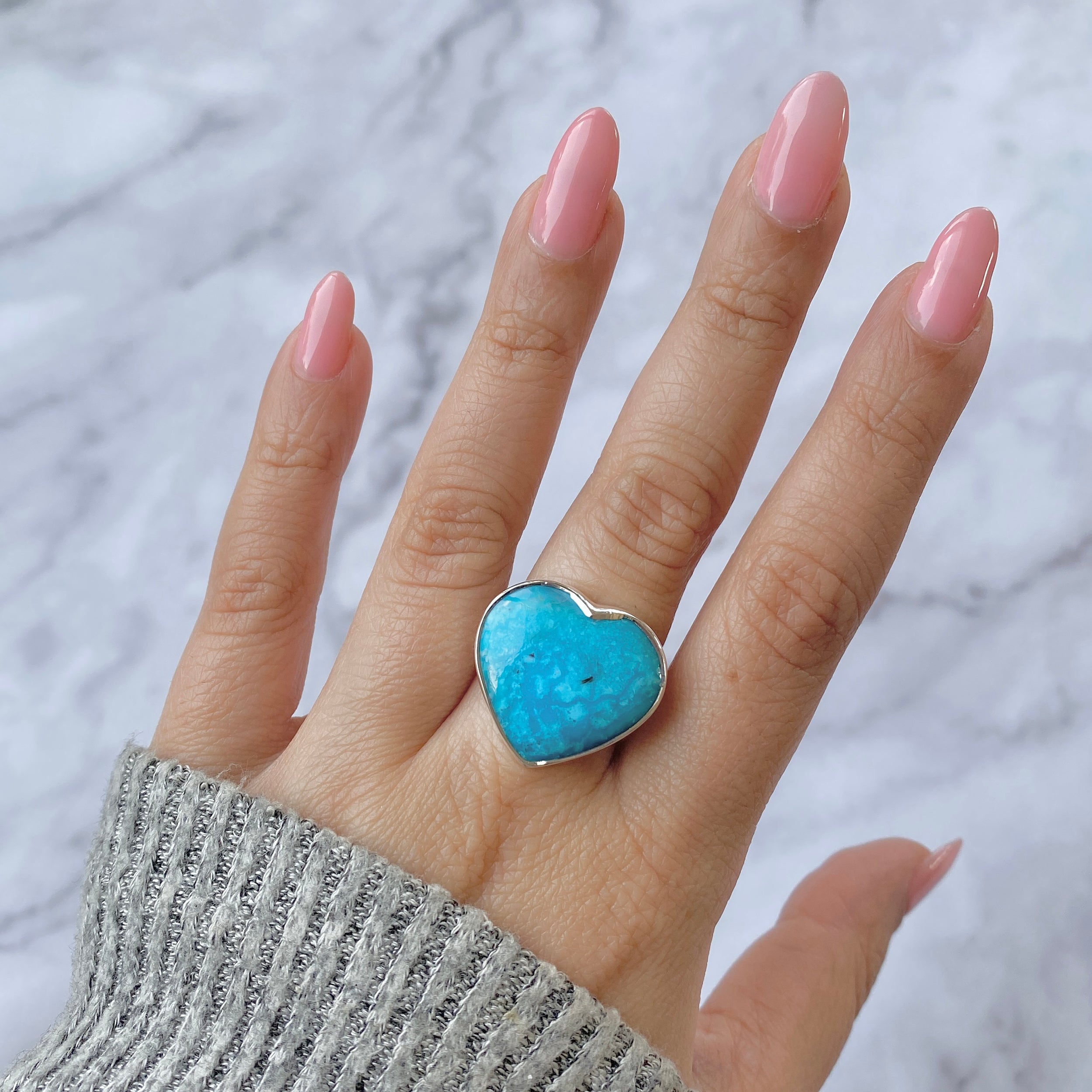 Turquoise Adjustable Ring-(TRQ-R-44.)