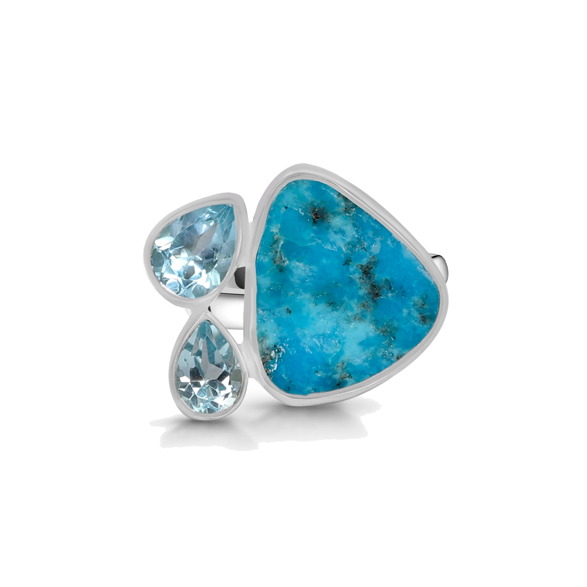 Turquoise (Rough) Adjustable Ring-(TRQ-R-5.)