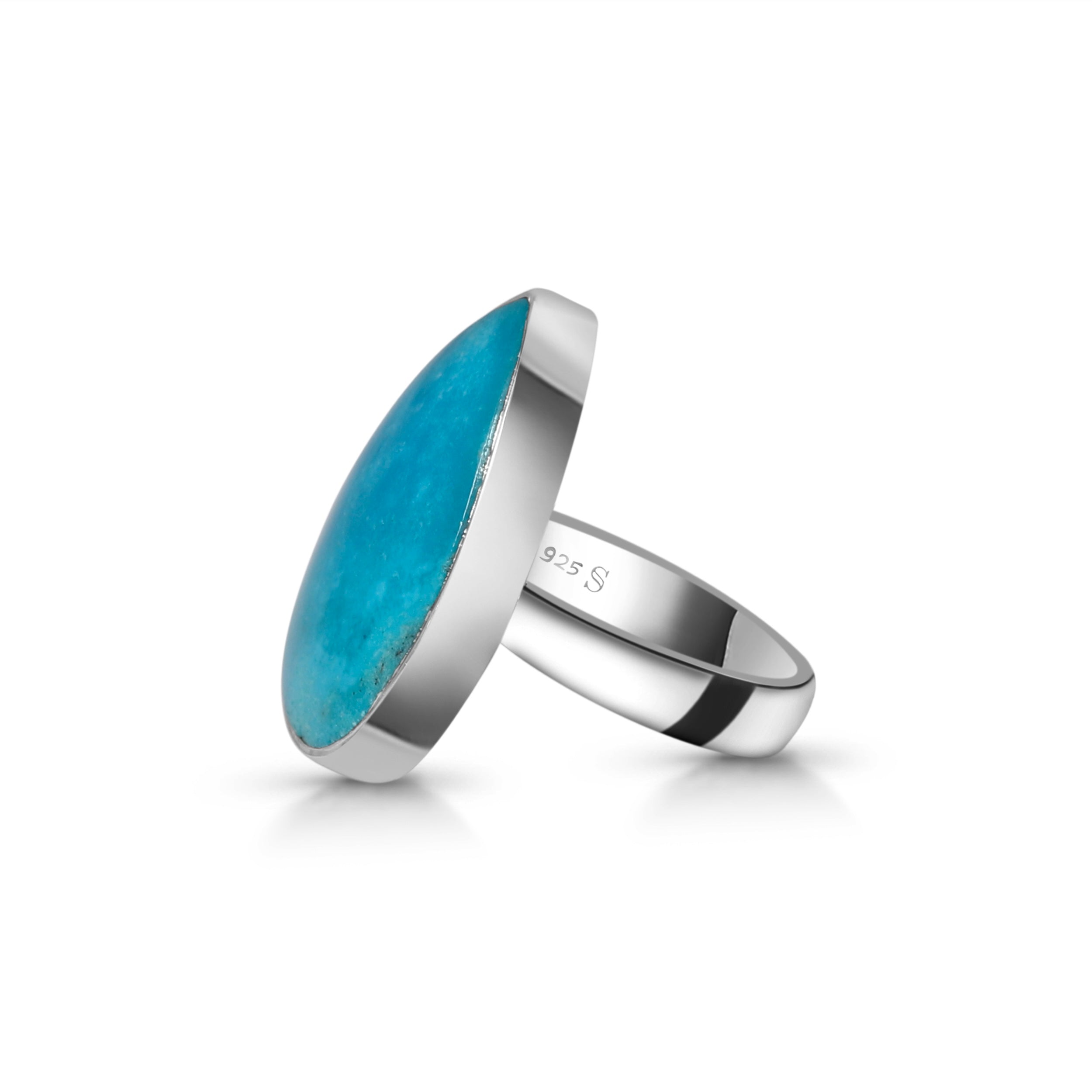 Turquoise Adjustable Ring-(TRQ-R-65.)